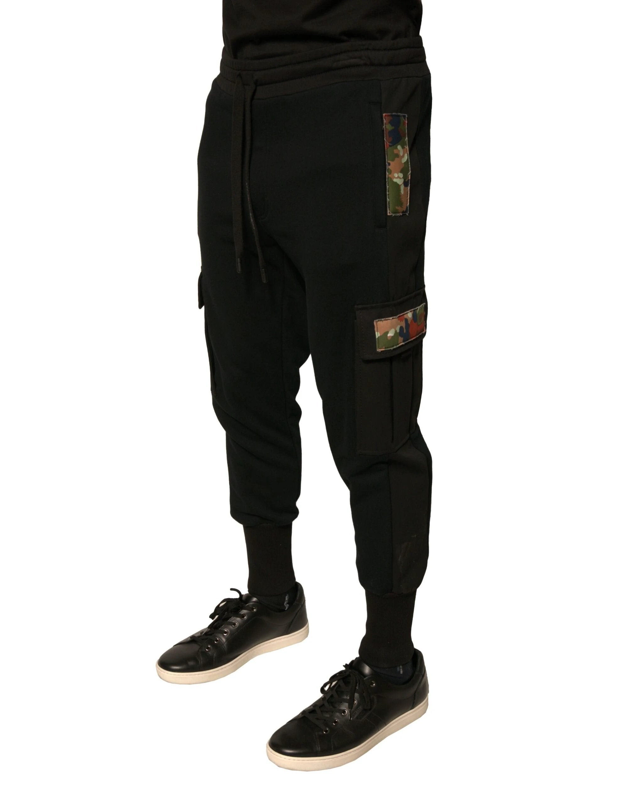 Dolce & Gabbana Black Cotton Jogger Cargo Sweatpants Pants by Dolce & Gabbana