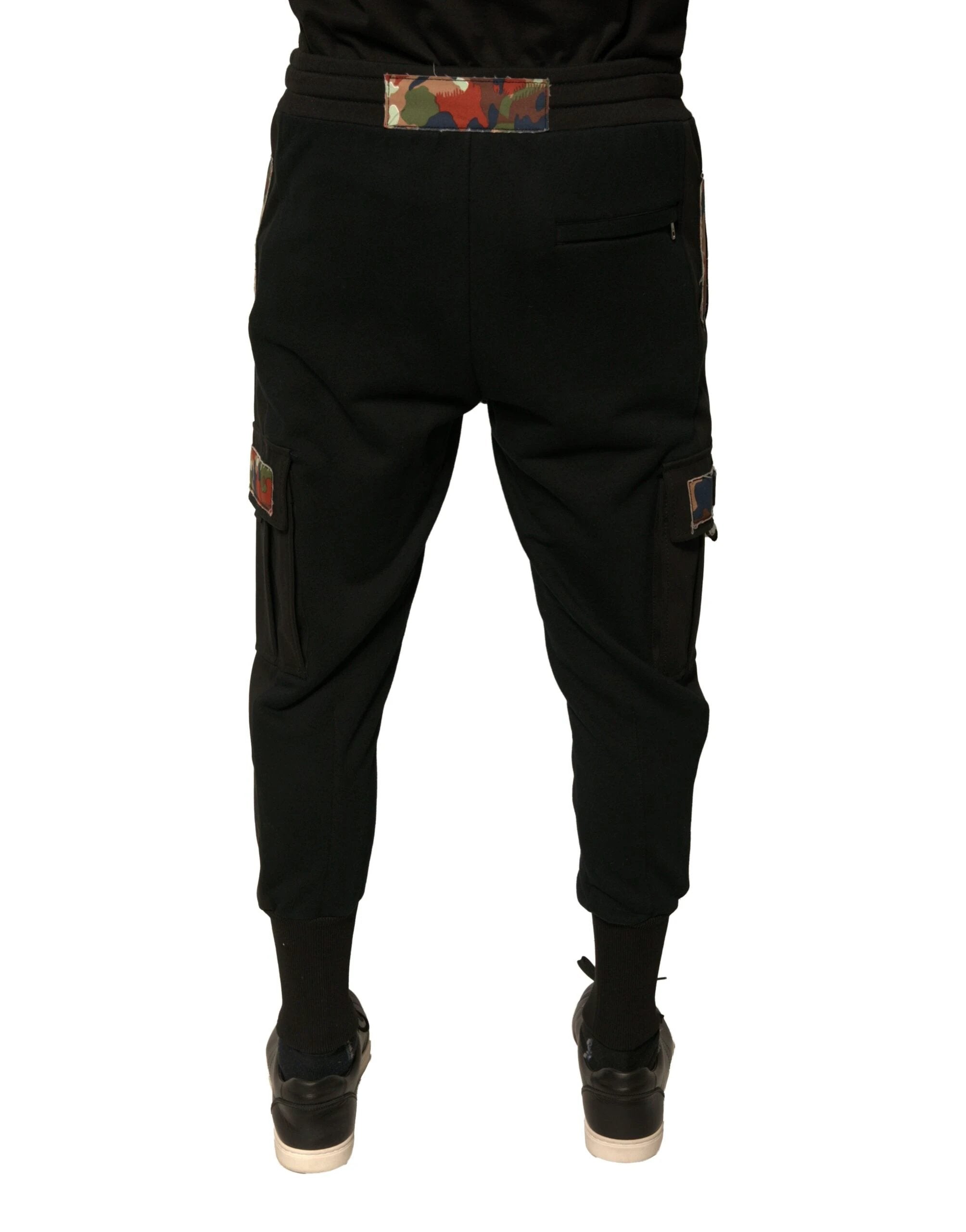 Dolce & Gabbana Black Cotton Jogger Cargo Sweatpants Pants by Dolce & Gabbana