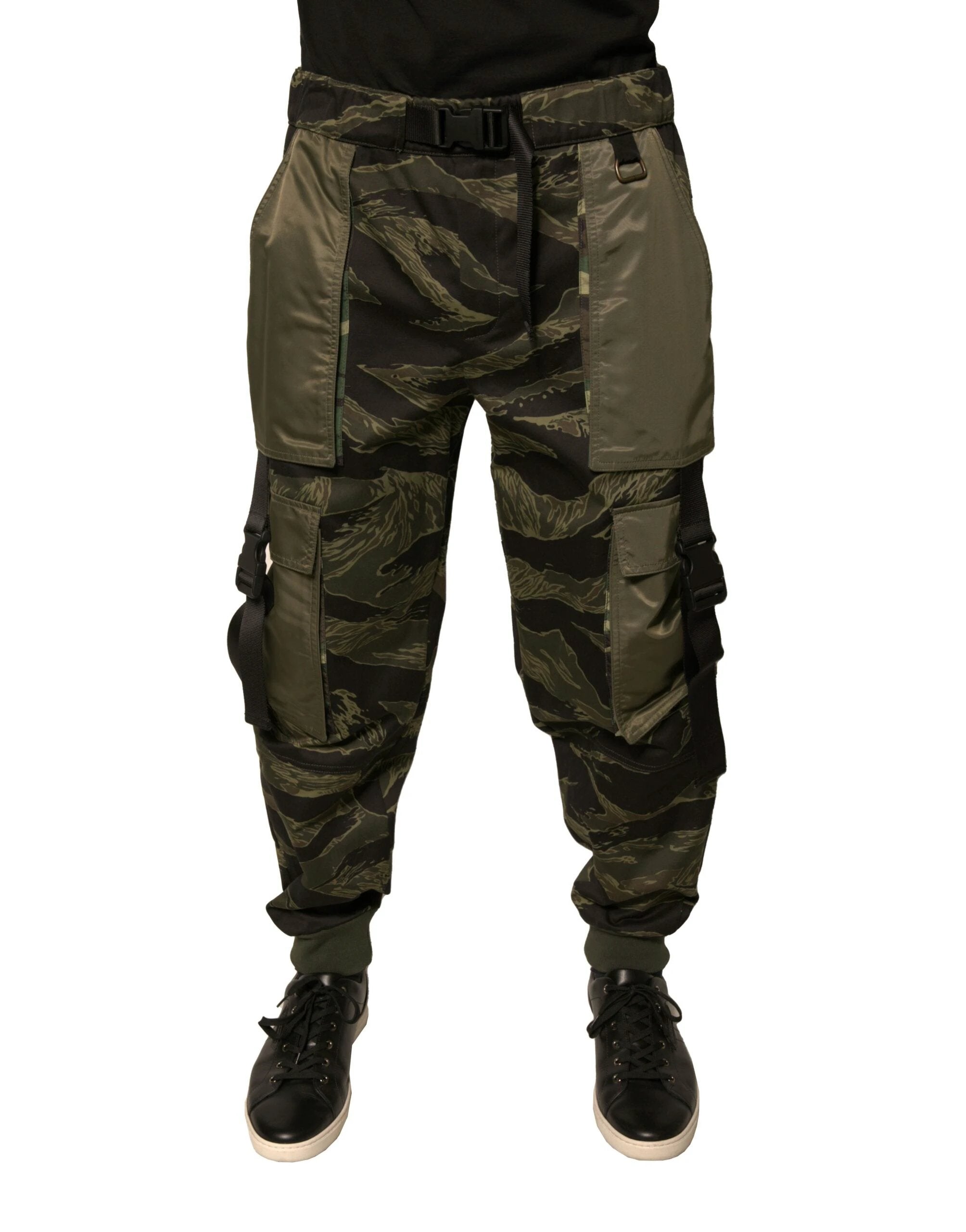 Dolce & Gabbana Green Cotton Jogger Cargo Pants by Dolce & Gabbana