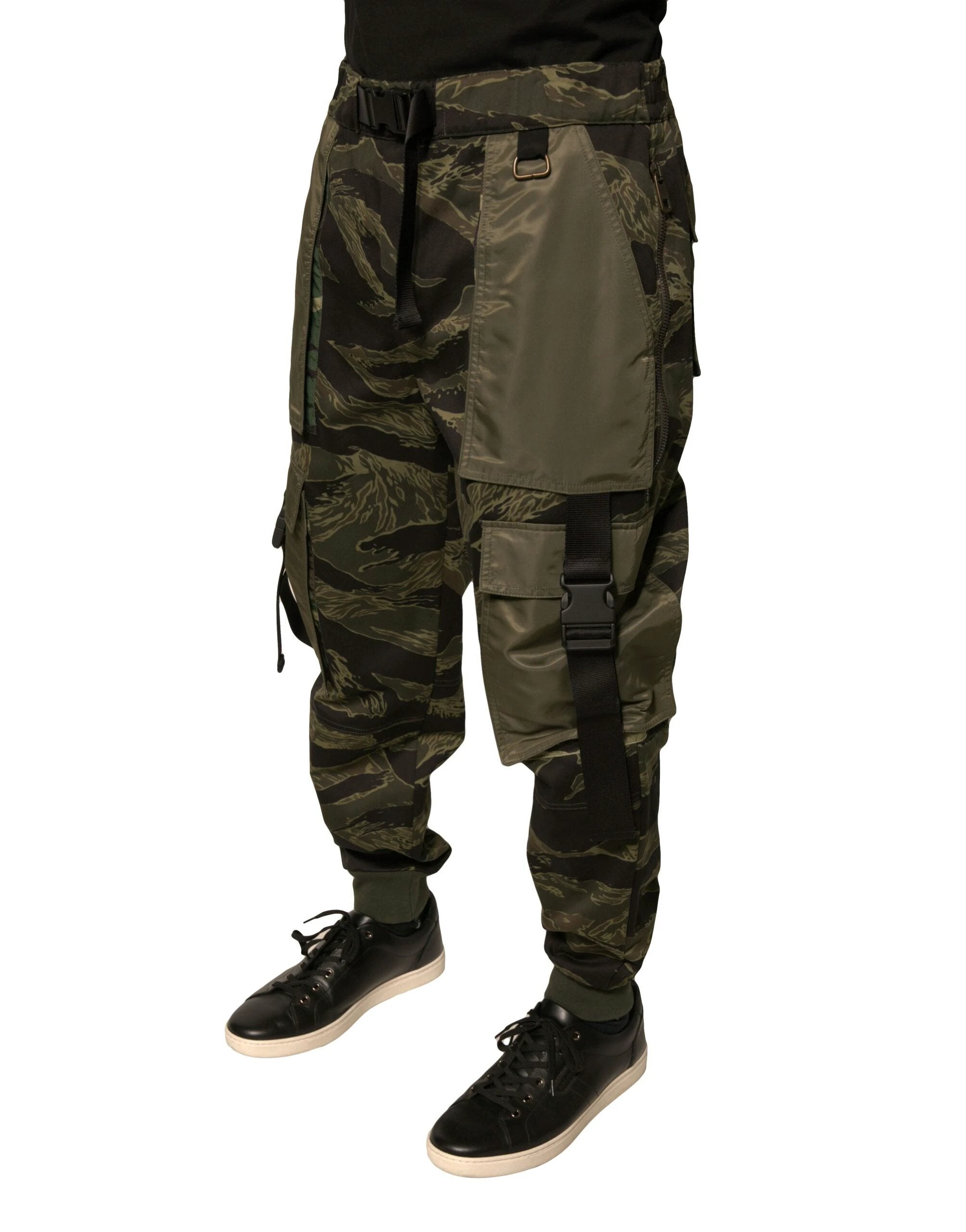 Dolce & Gabbana Green Cotton Jogger Cargo Pants by Dolce & Gabbana