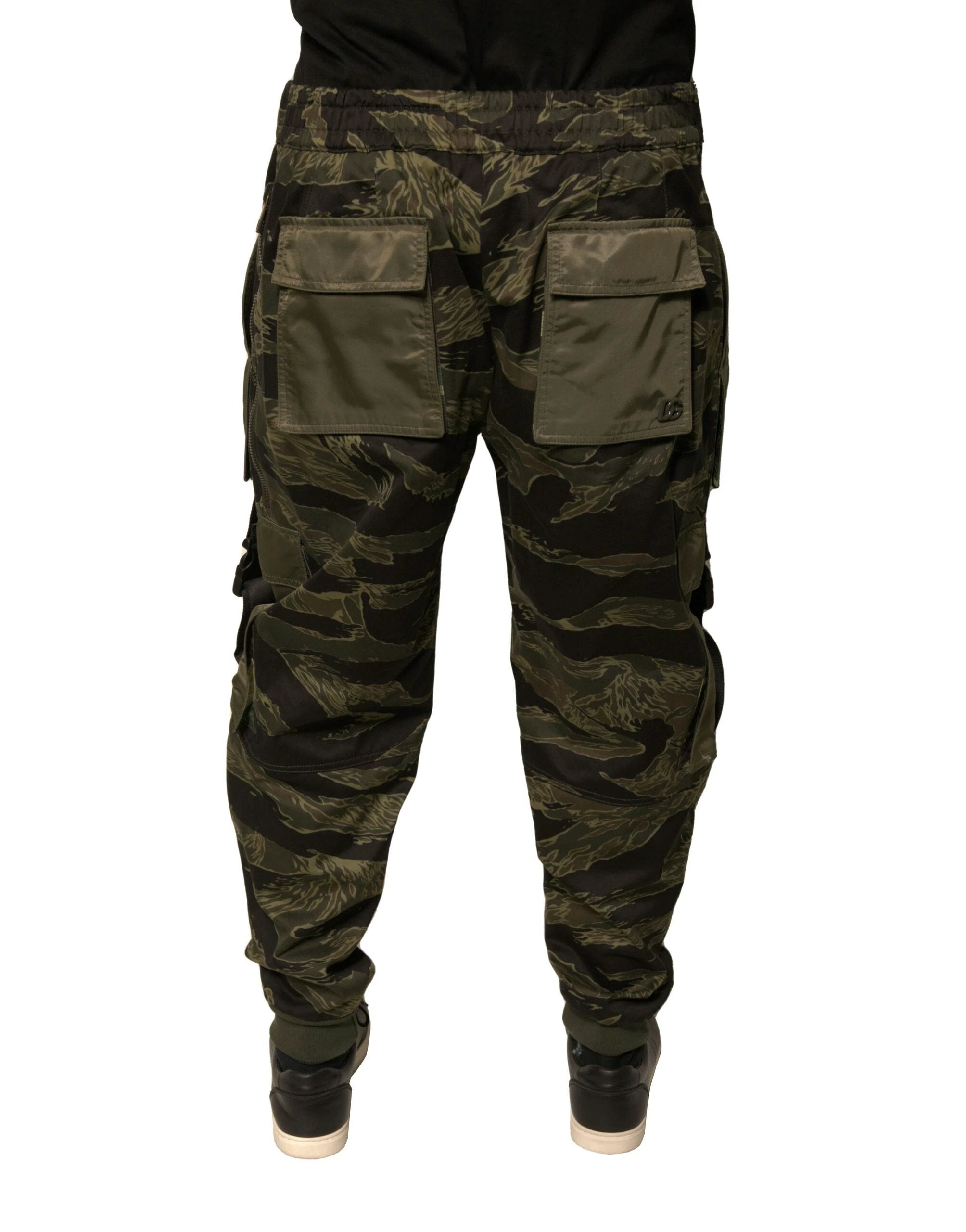 Dolce & Gabbana Green Cotton Jogger Cargo Pants by Dolce & Gabbana
