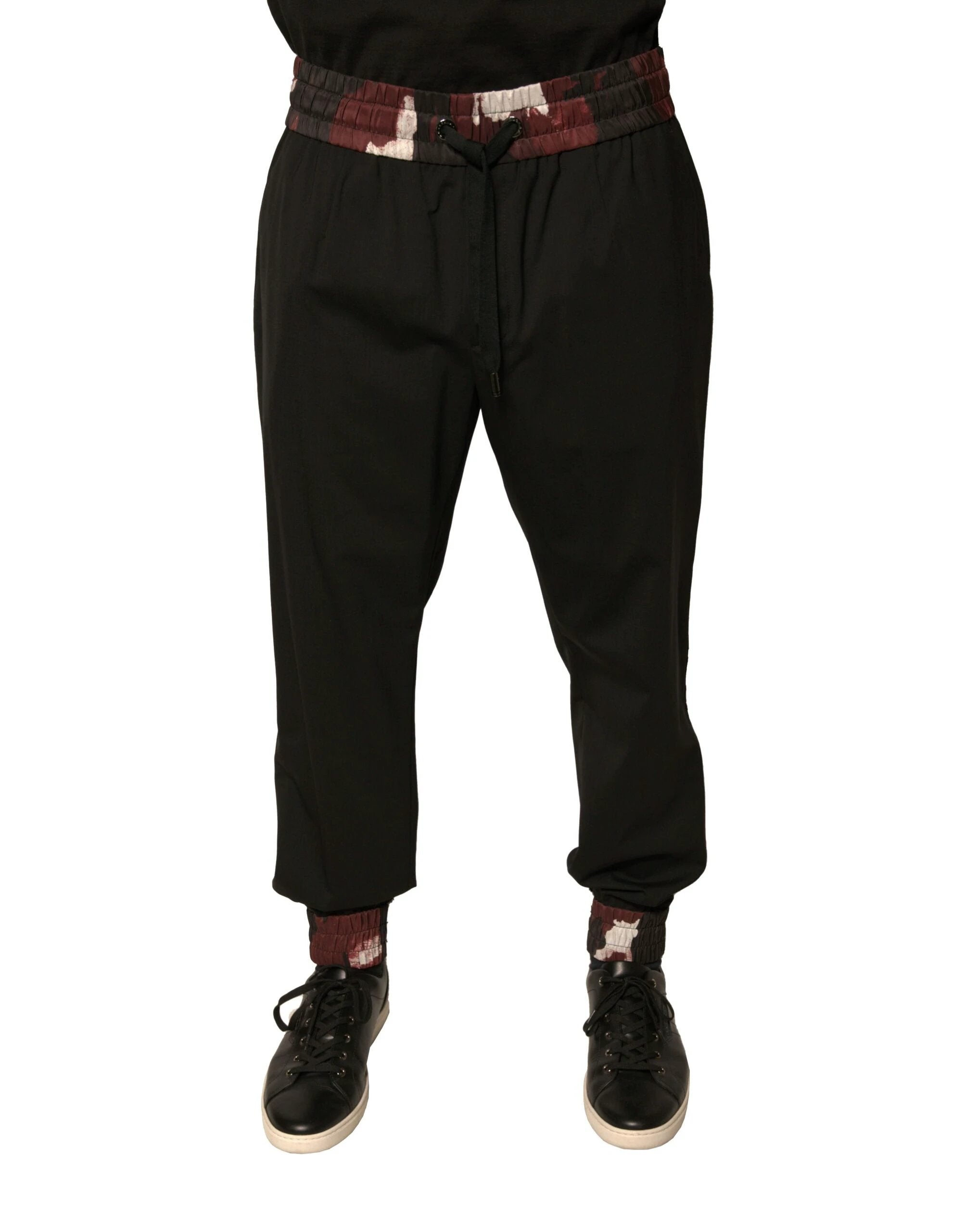 Dolce & Gabbana Black Camouflage Wool Jogger Sweatpants Pants by Dolce & Gabbana