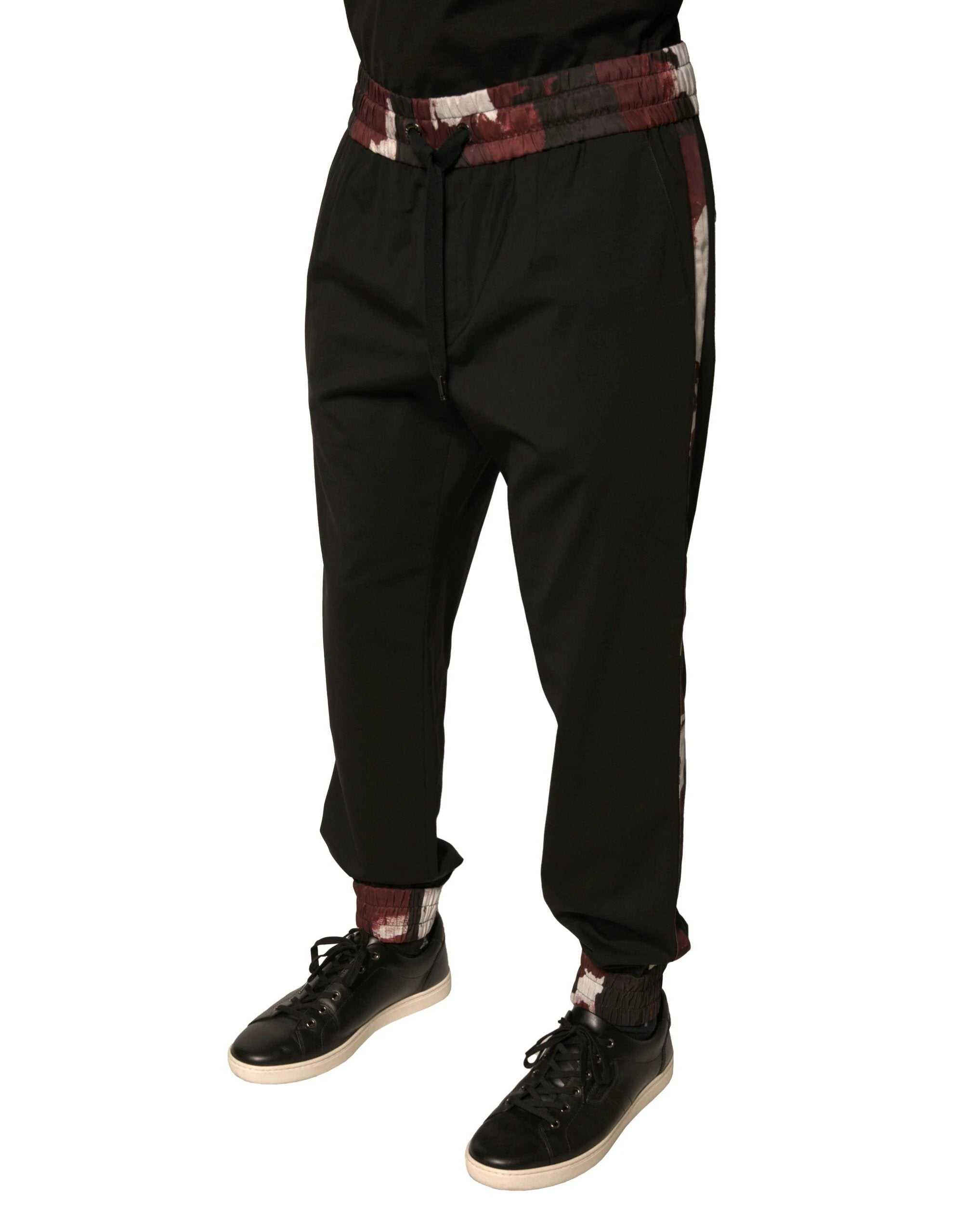 Dolce & Gabbana Black Camouflage Wool Jogger Sweatpants Pants by Dolce & Gabbana
