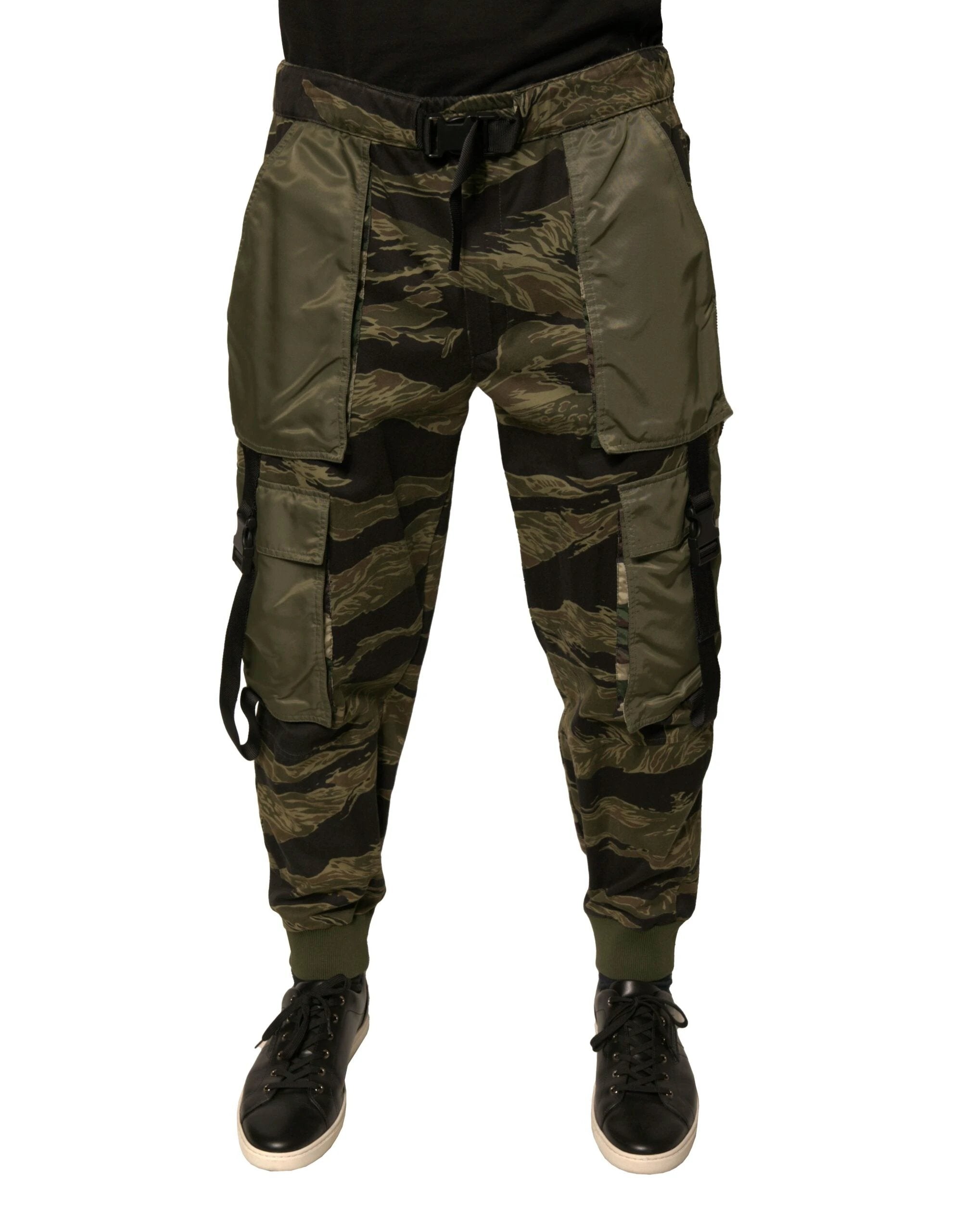 Dolce & Gabbana Green Cotton Jogger Cargo Pants by Dolce & Gabbana