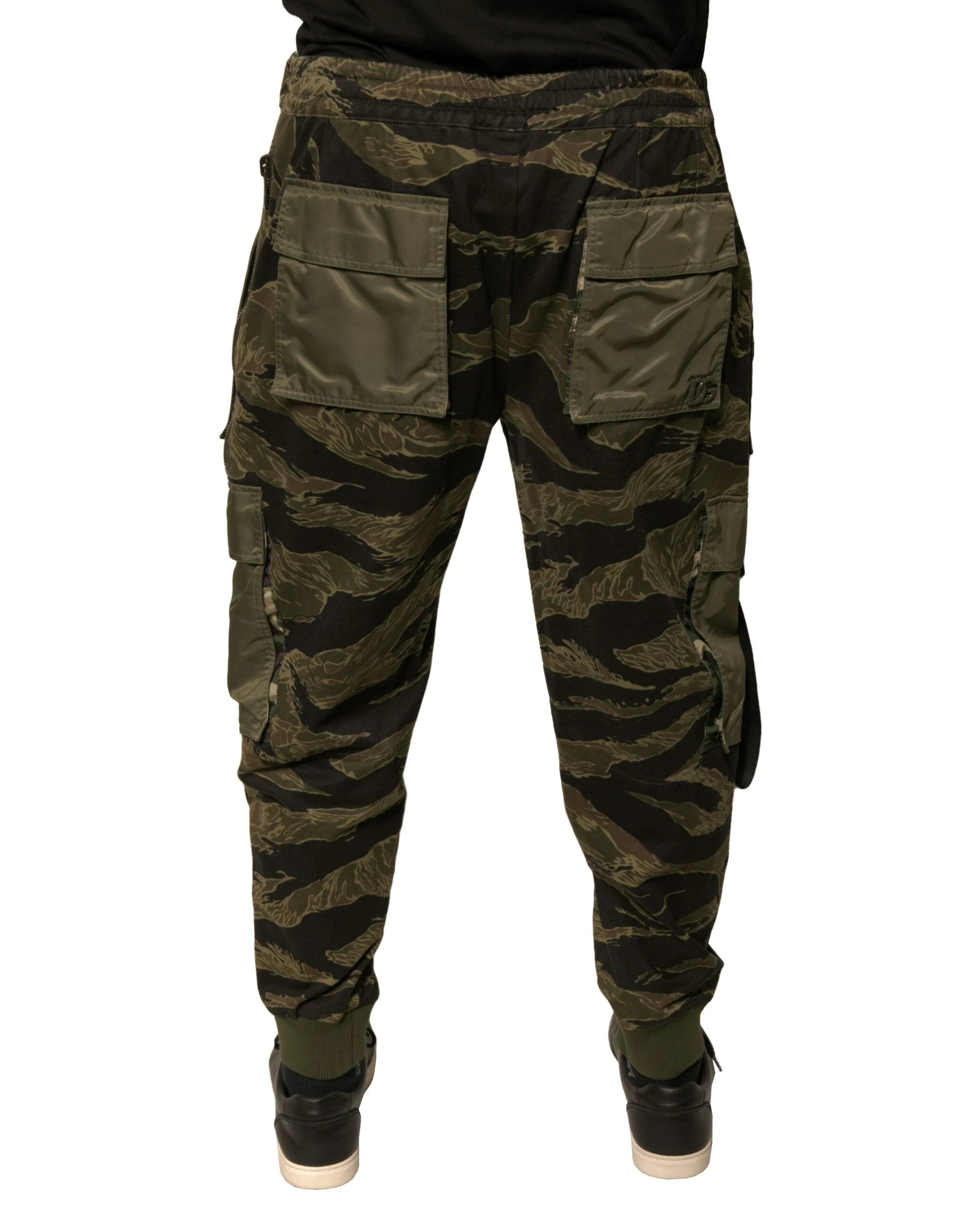 Dolce & Gabbana Green Cotton Jogger Cargo Pants by Dolce & Gabbana