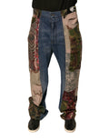 Dolce & Gabbana Blue Patchwork Cotton Straight Denim Jeans by Dolce & Gabbana