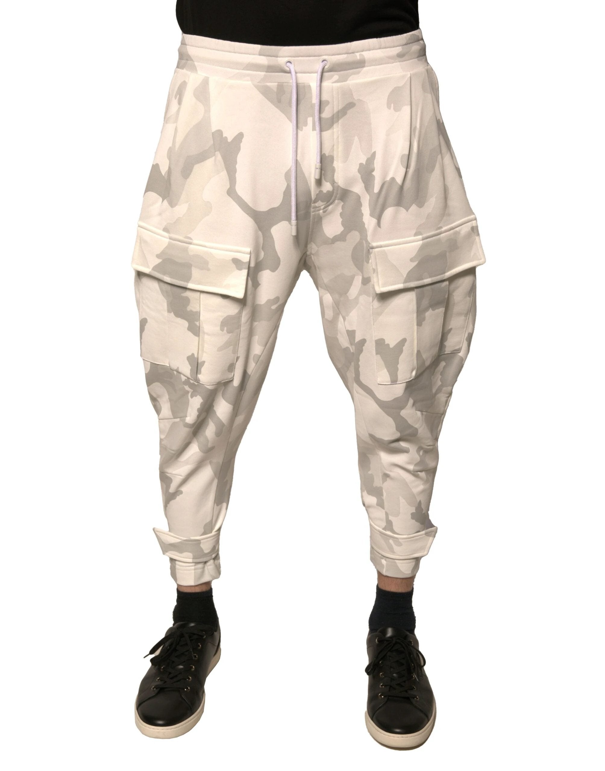 Dolce & Gabbana White Camouflage Cargo Jogger Pants by Dolce & Gabbana