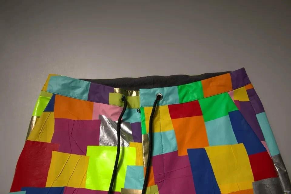 Dolce & Gabbana Multicolor Cotton Patchwork Men Cargo Pants by Dolce & Gabbana