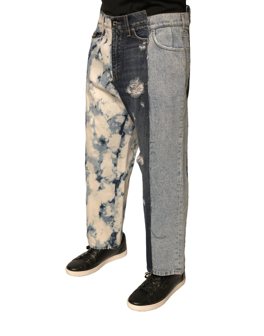 Dolce & Gabbana Multicolor Patchwork Cotton Straight Men Denim Jeans by Dolce & Gabbana