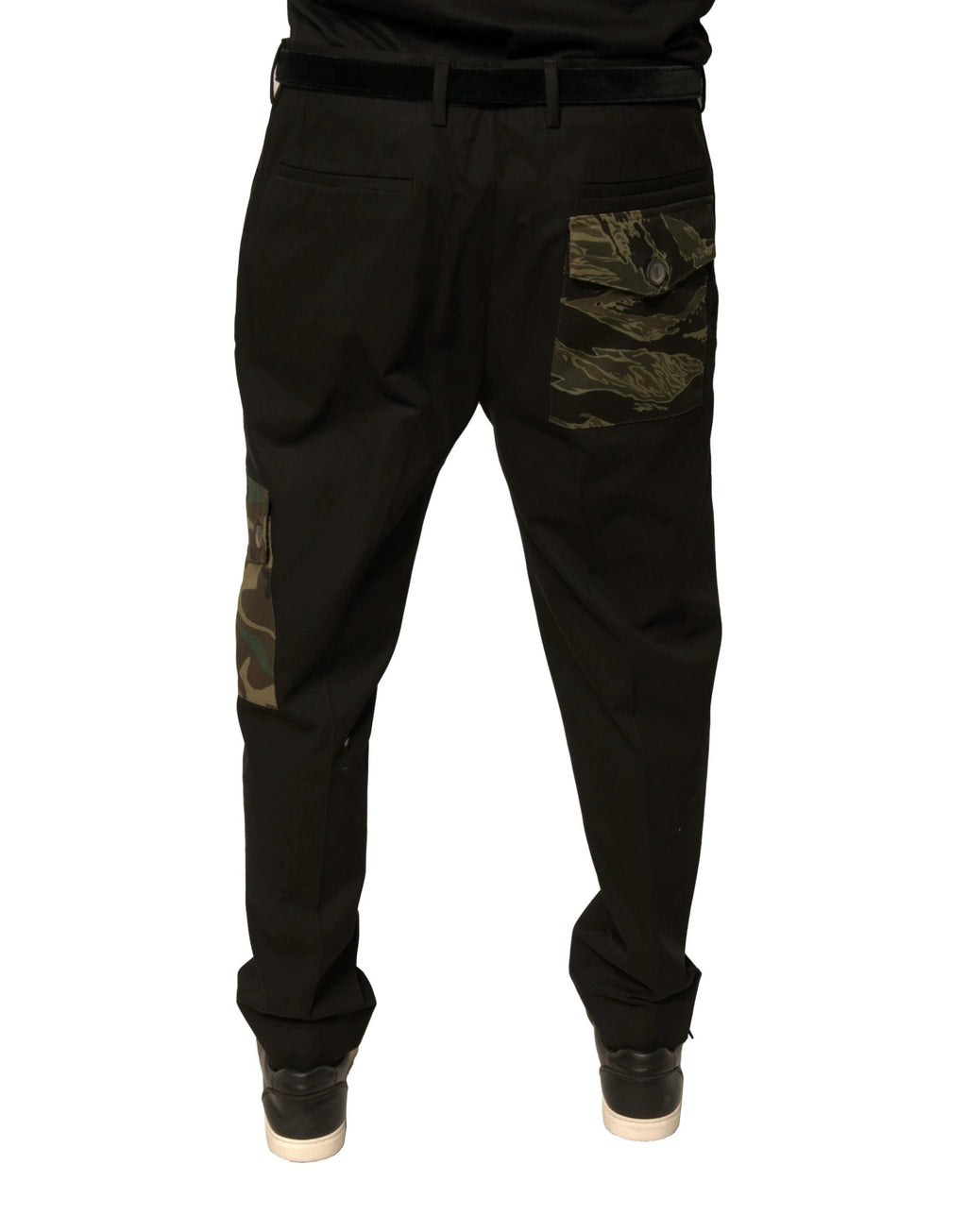 Dolce & Gabbana Black Cotton Men Cargo Casual Pants by Dolce & Gabbana