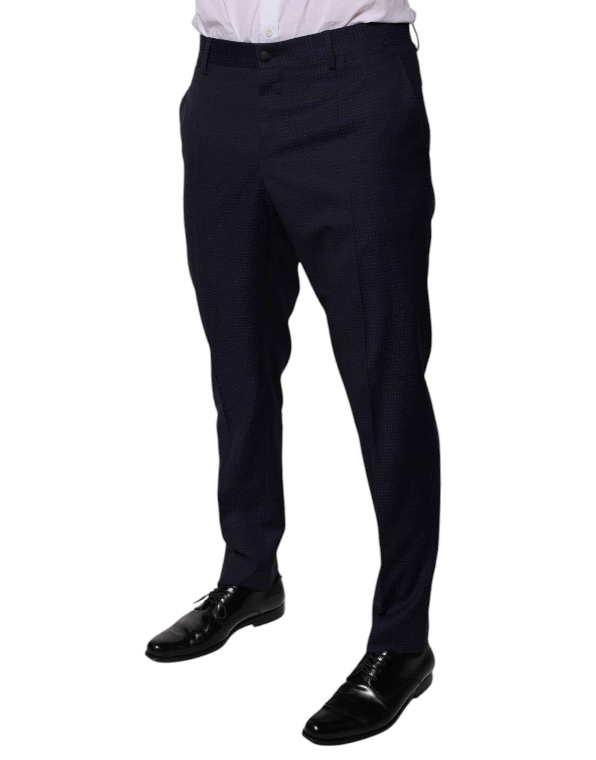Dolce & Gabbana Dark Blue Cotton Men Dress Pants by Dolce & Gabbana