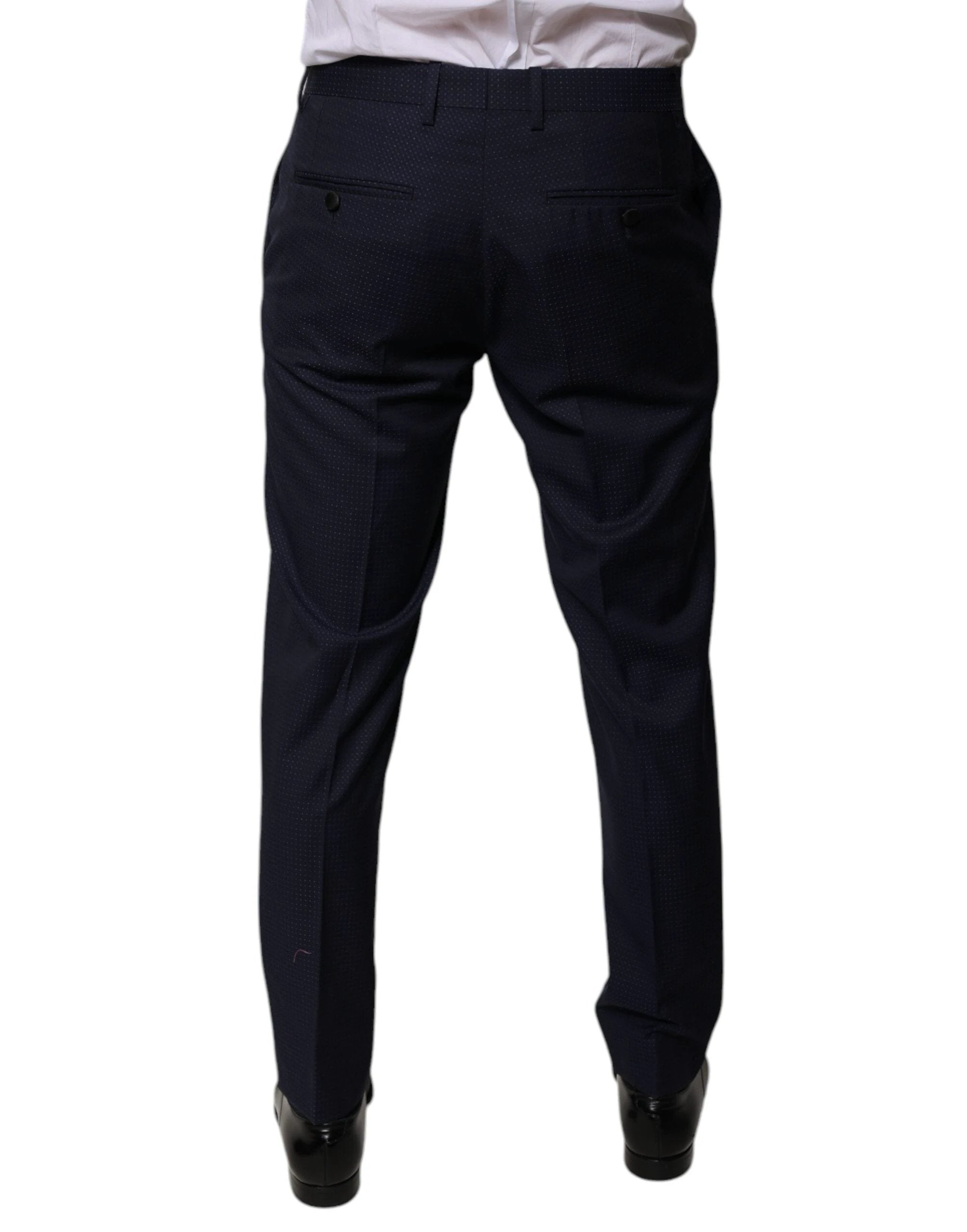 Dolce & Gabbana Dark Blue Cotton Men Dress Pants by Dolce & Gabbana