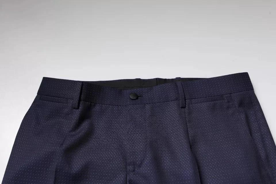 Dolce & Gabbana Dark Blue Cotton Men Dress Pants by Dolce & Gabbana