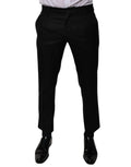 Dolce & Gabbana Black Wool Tapered Formal Dress Pants by Dolce & Gabbana
