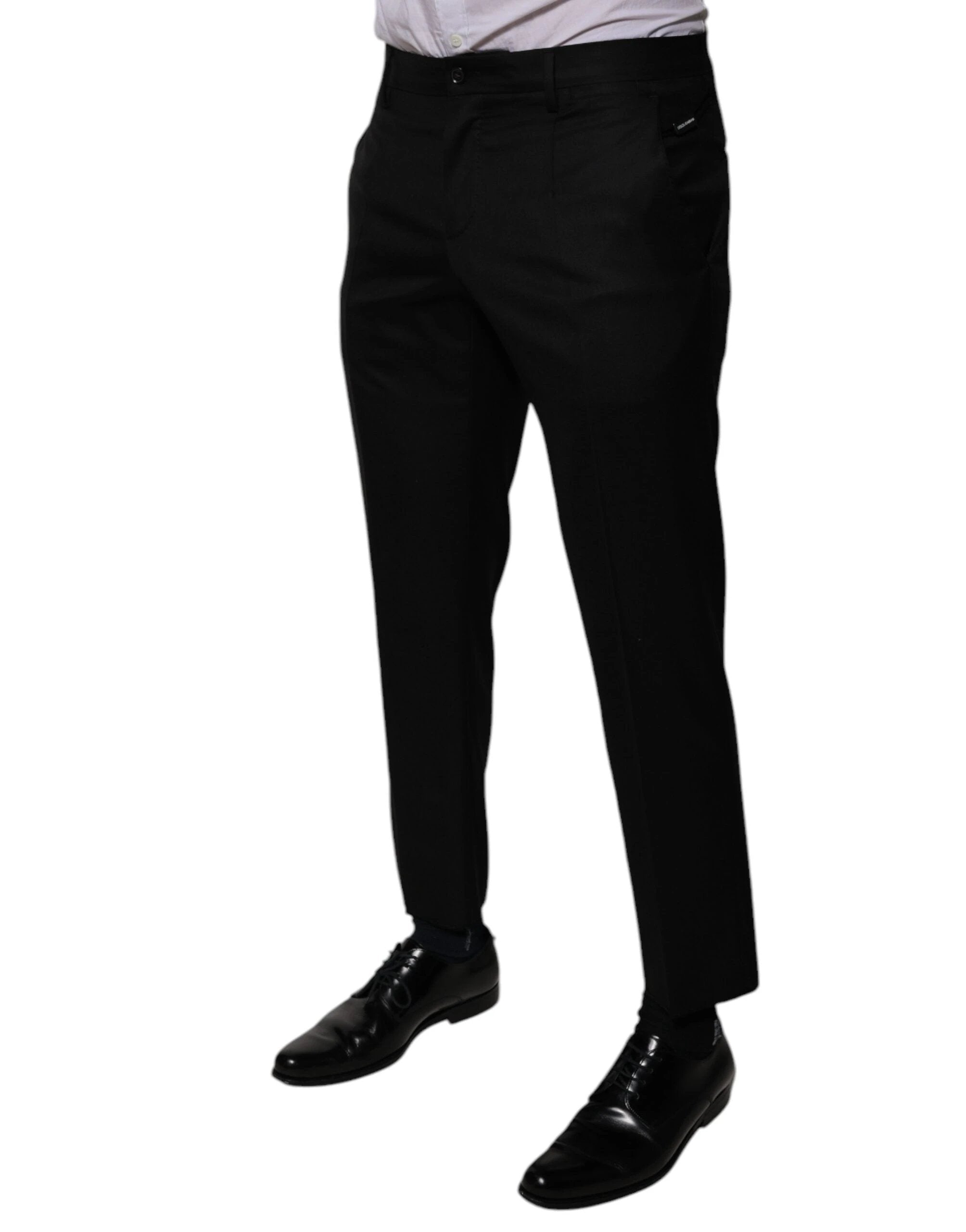 Dolce & Gabbana Black Wool Tapered Formal Dress Pants by Dolce & Gabbana