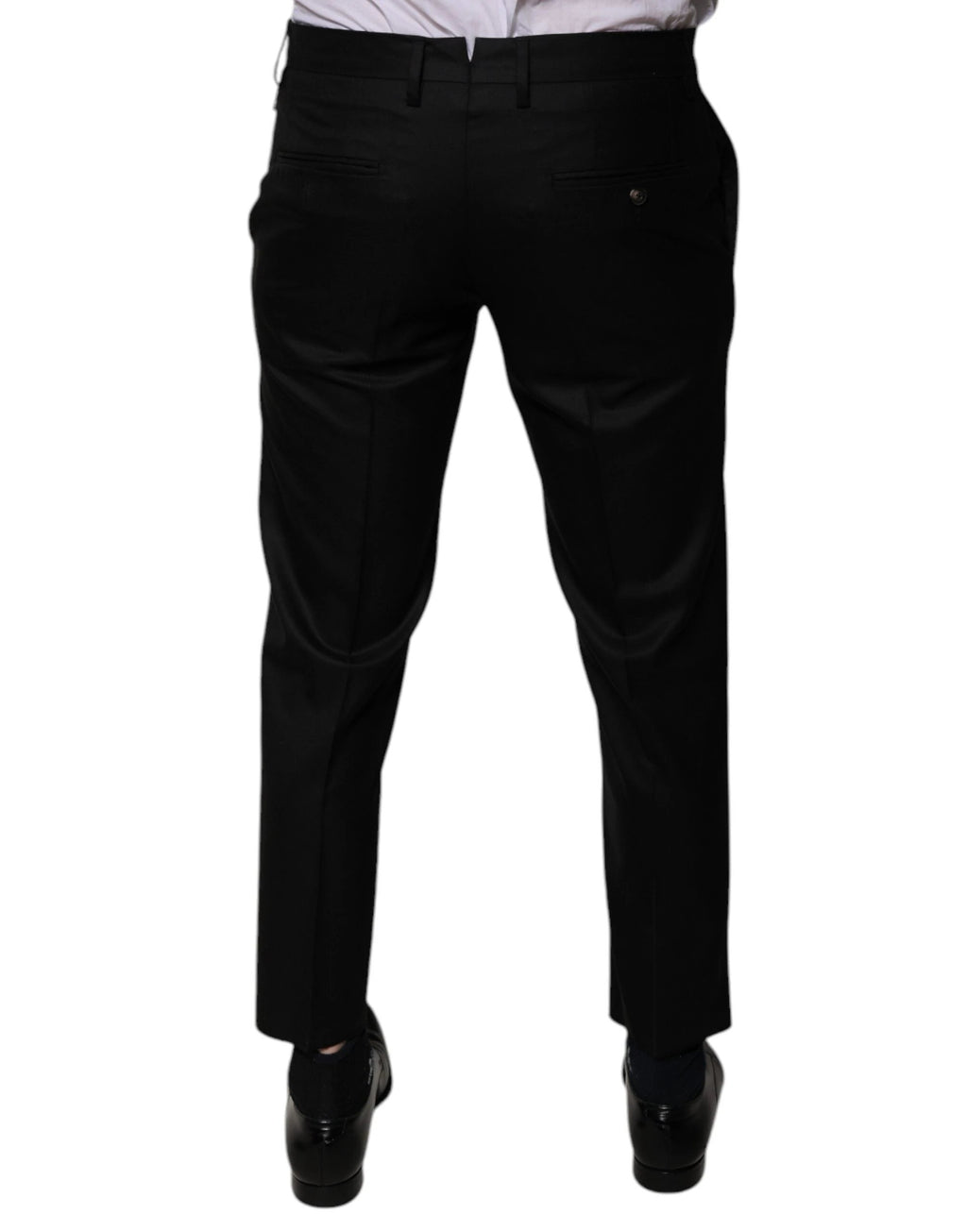 Dolce & Gabbana Black Wool Tapered Formal Dress Pants by Dolce & Gabbana