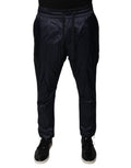 Dolce & Gabbana Dark Blue Cotton Skinny Sweatpants Pants by Dolce & Gabbana