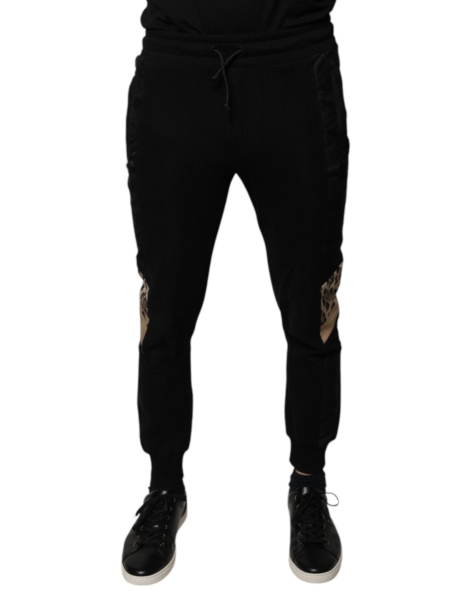 Dolce & Gabbana Black Leopard Slim Fit Jogger Pants by Dolce & Gabbana