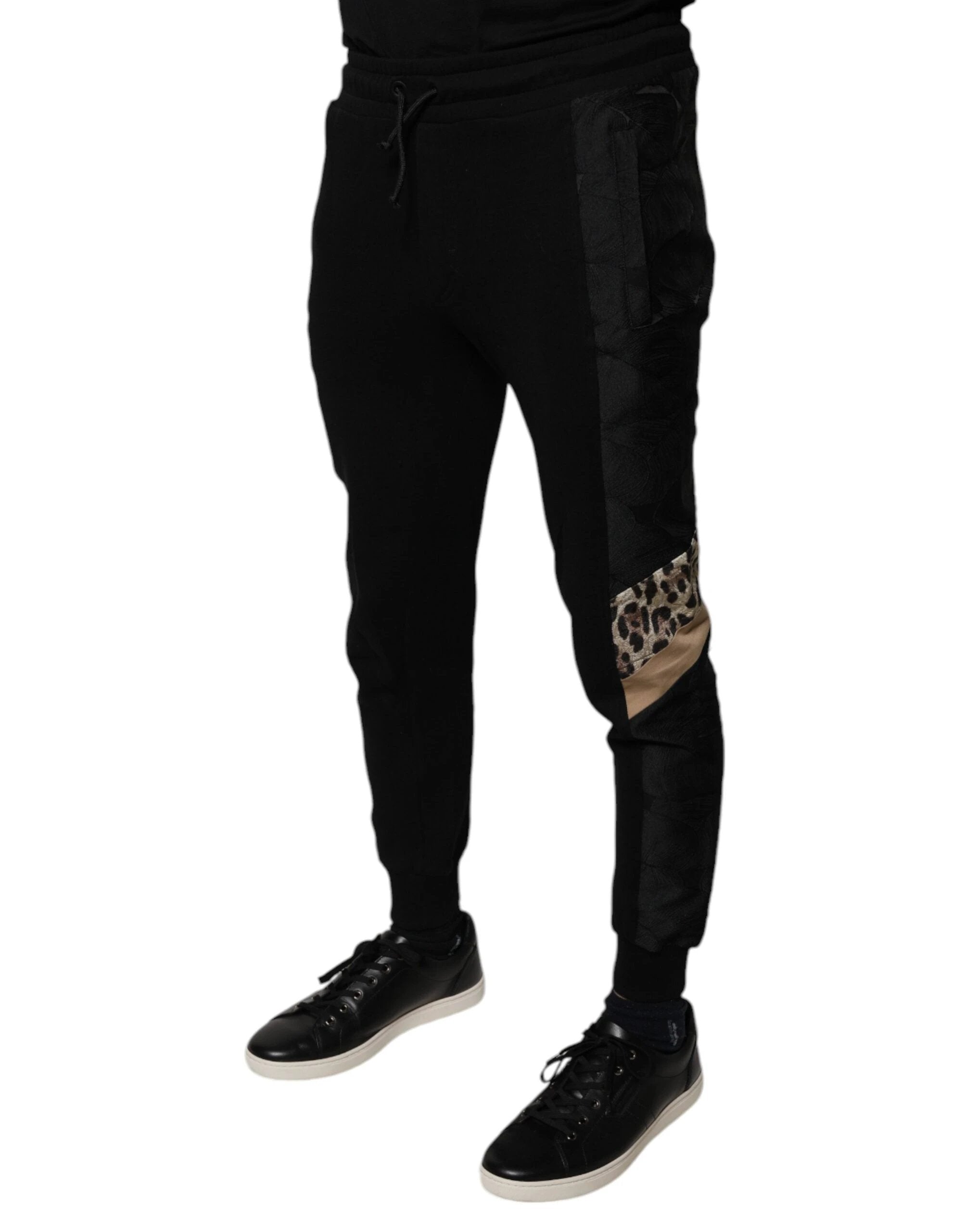Dolce & Gabbana Black Leopard Slim Fit Jogger Pants by Dolce & Gabbana