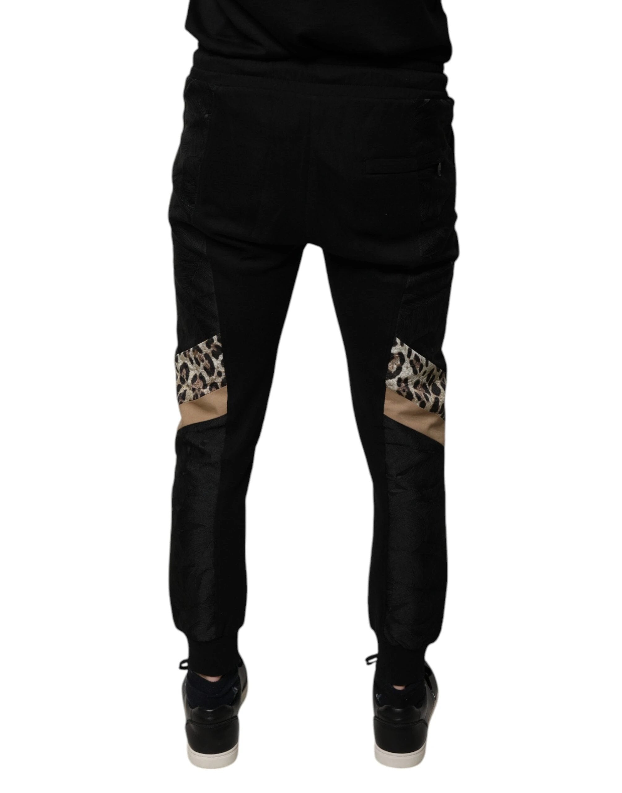 Dolce & Gabbana Black Leopard Slim Fit Jogger Pants by Dolce & Gabbana