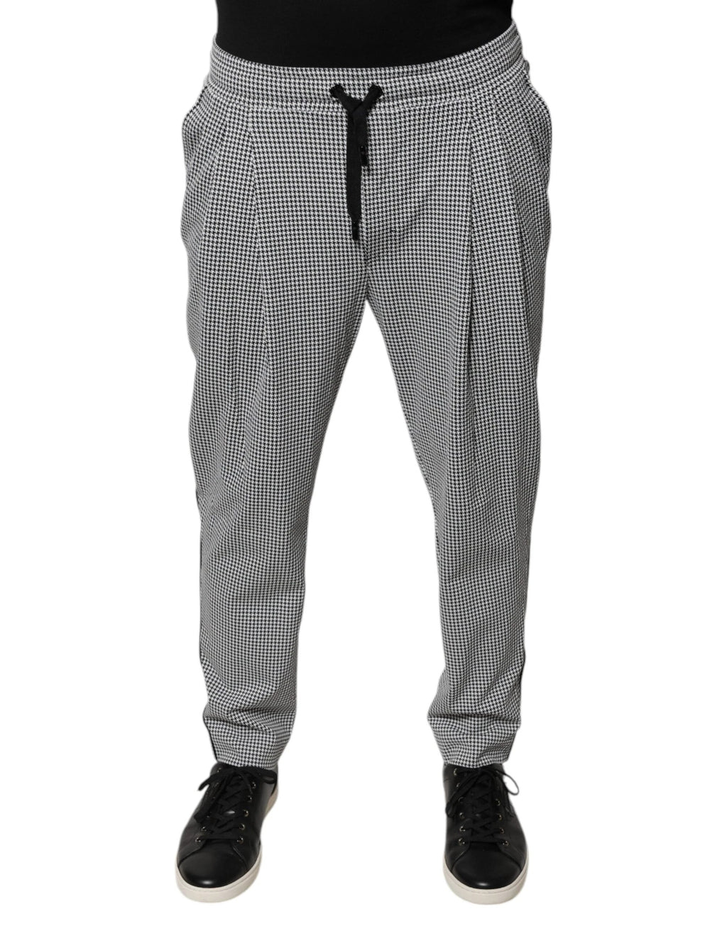 Dolce & Gabbana Black White Houndstooth Skinny Dress Pants by Dolce & Gabbana