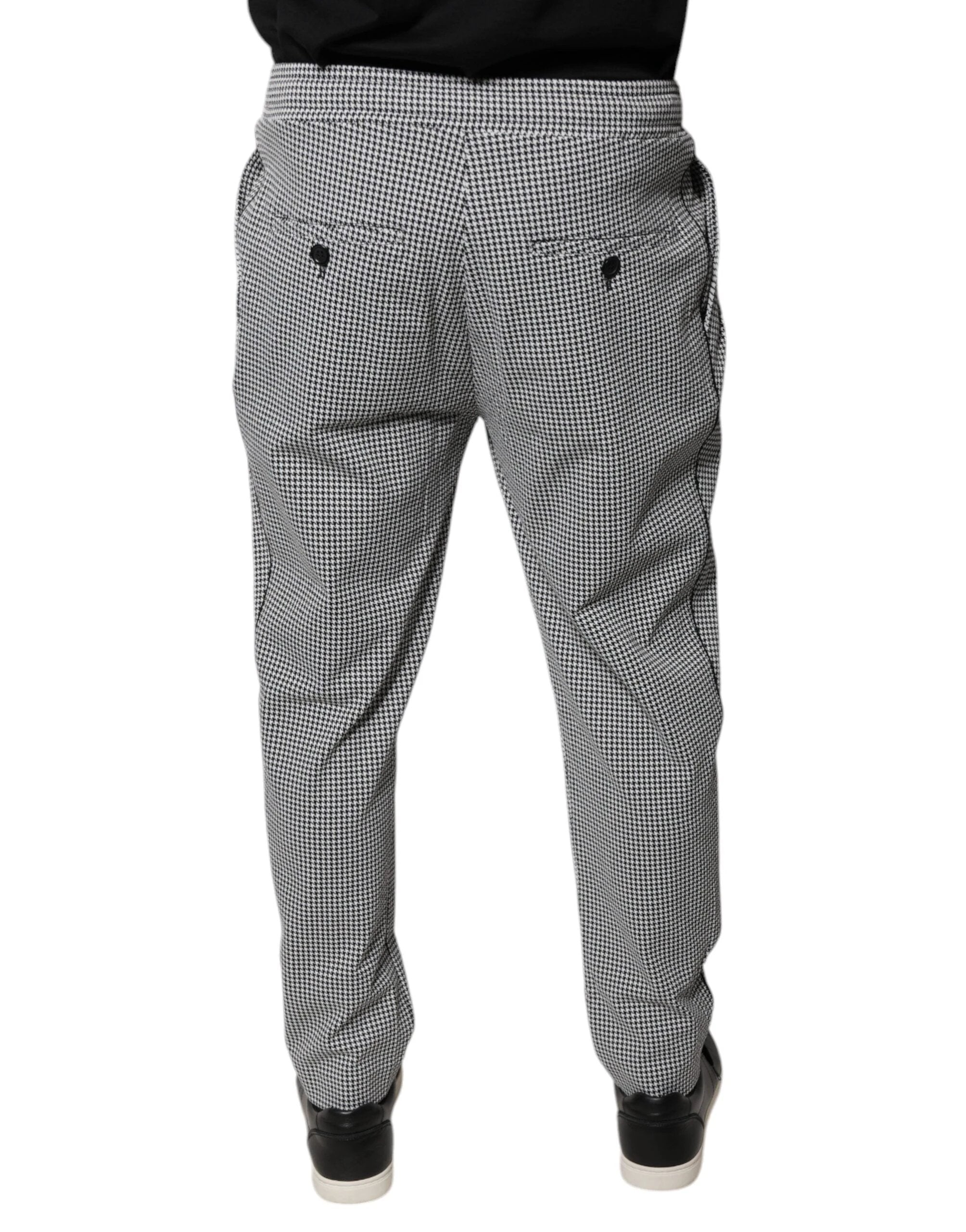 Dolce & Gabbana Black White Houndstooth Skinny Dress Pants by Dolce & Gabbana