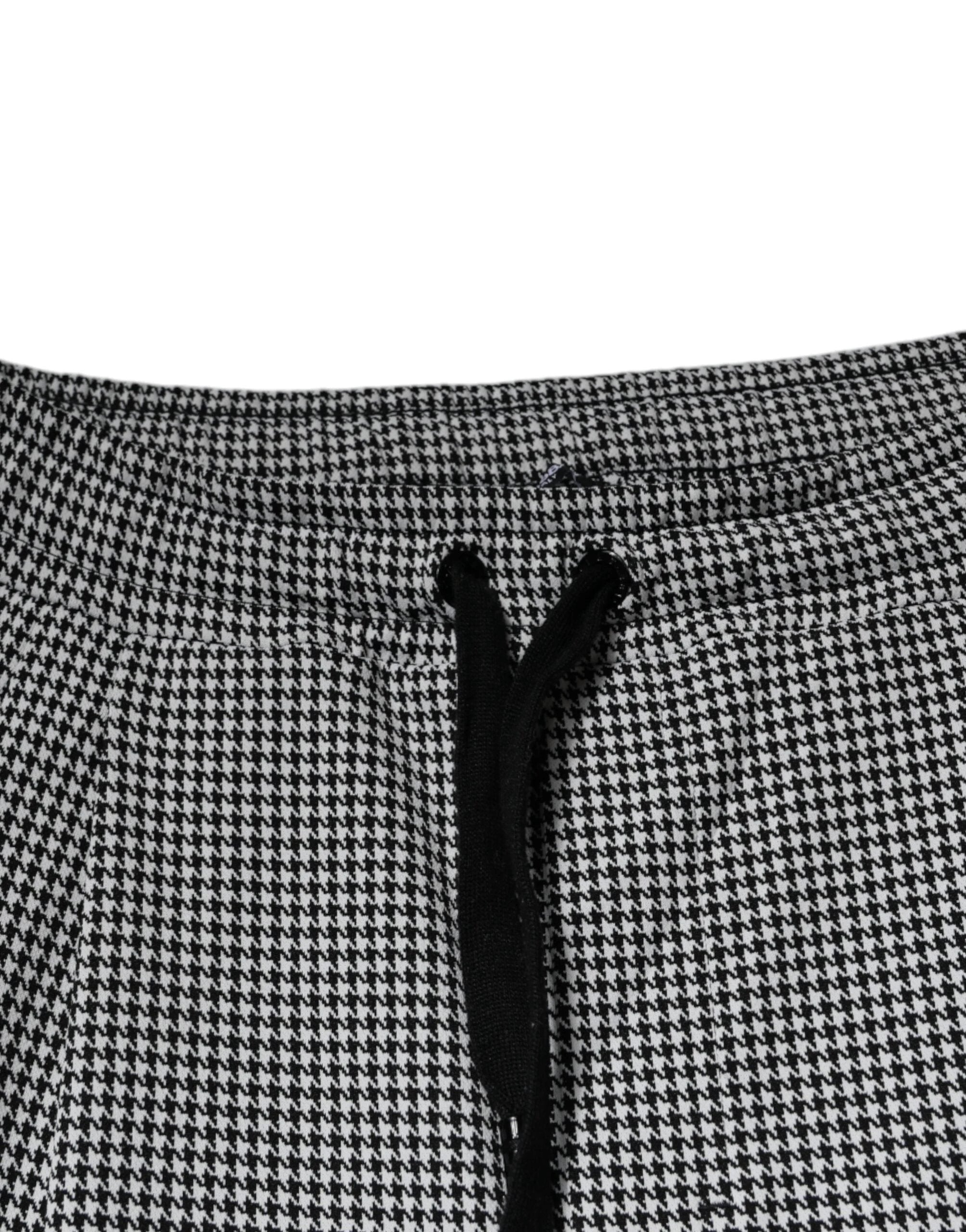 Dolce & Gabbana Black White Houndstooth Skinny Dress Pants by Dolce & Gabbana