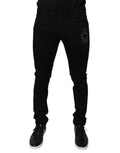 Dolce & Gabbana Black DG Crown Logo Cotton Skinny Denim Jeans by Dolce & Gabbana