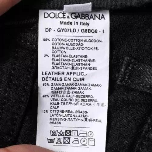 Dolce & Gabbana Black Logo Cotton Stretch Skinny Denim Jeans by Dolce & Gabbana