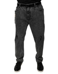 Dolce & Gabbana Dark Gray Cotton Skinny Denim Jeans by Dolce & Gabbana