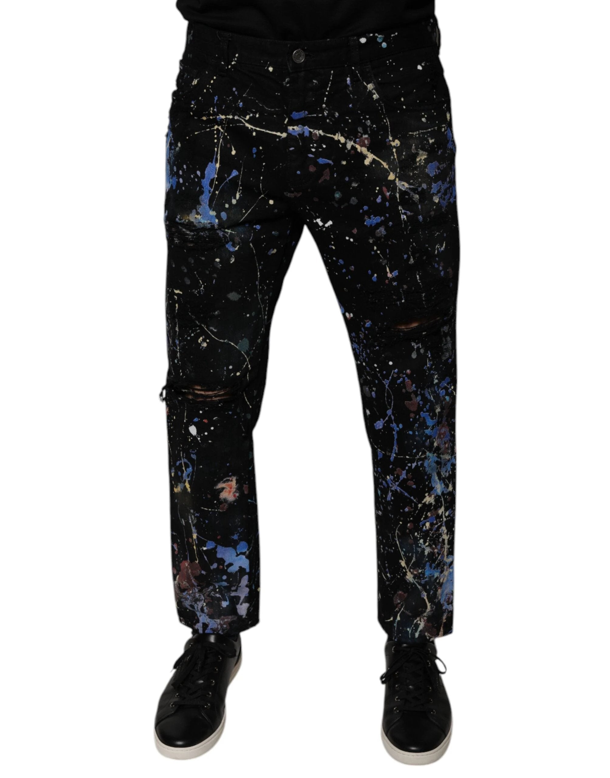 Jean skinny en coton noir Dolce &amp; Gabbana