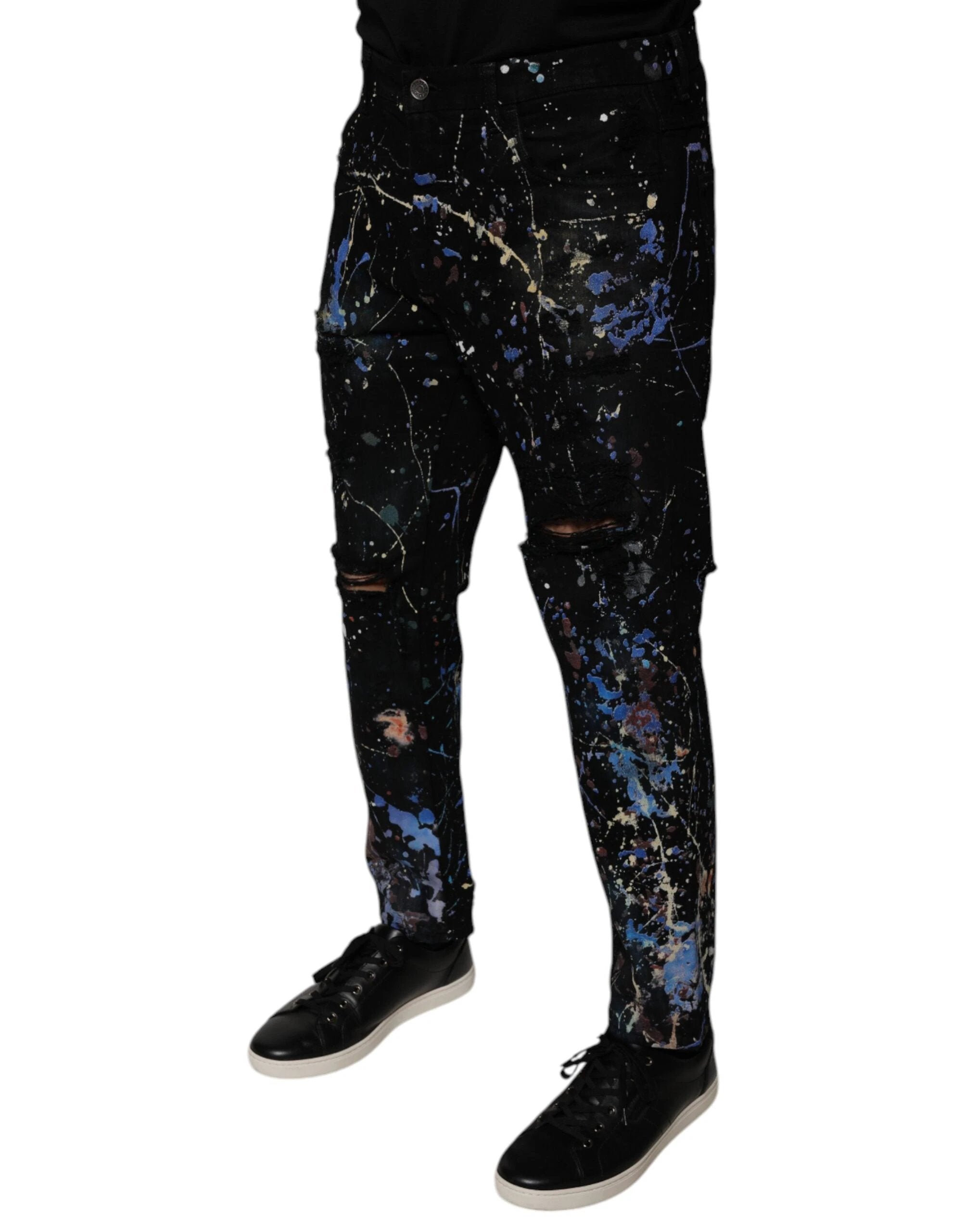 Jean skinny en coton noir Dolce &amp; Gabbana