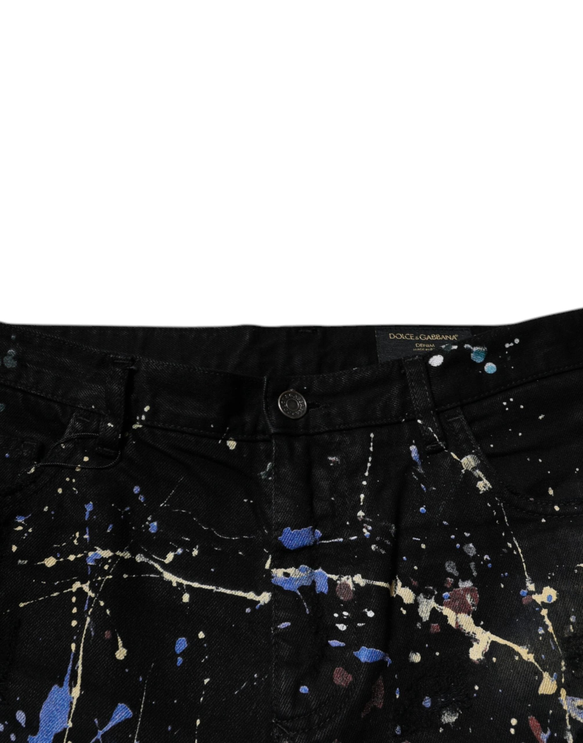 Jean skinny en coton noir Dolce &amp; Gabbana
