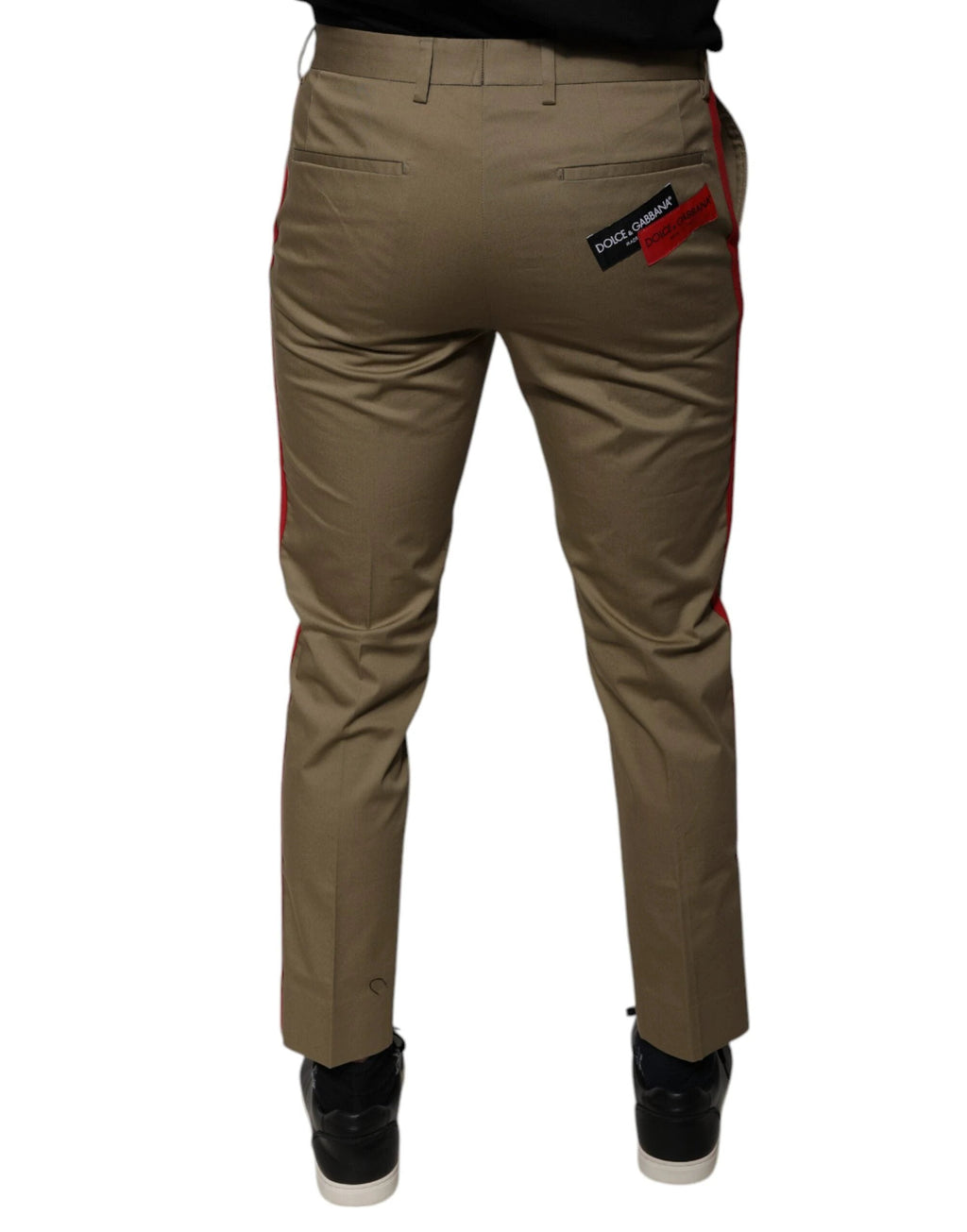 Dolce & Gabbana Brown Logo Men Casual Tapered Pants by Dolce & Gabbana