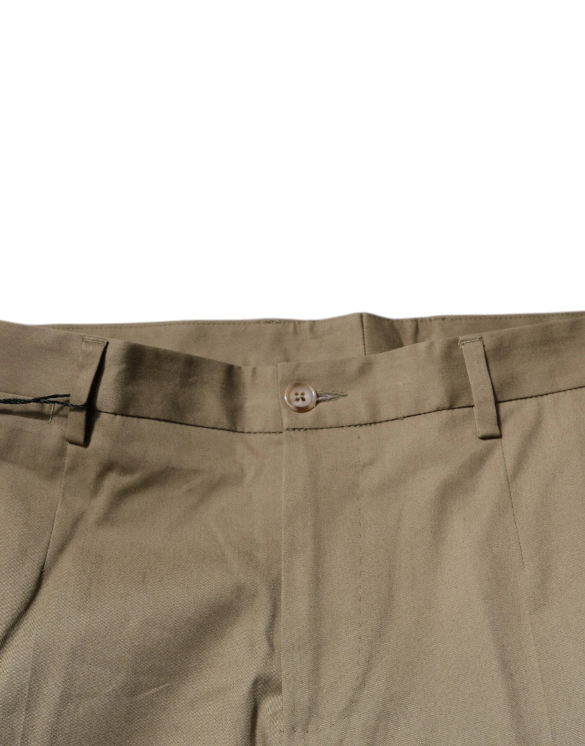 Dolce & Gabbana Brown Logo Men Casual Tapered Pants by Dolce & Gabbana