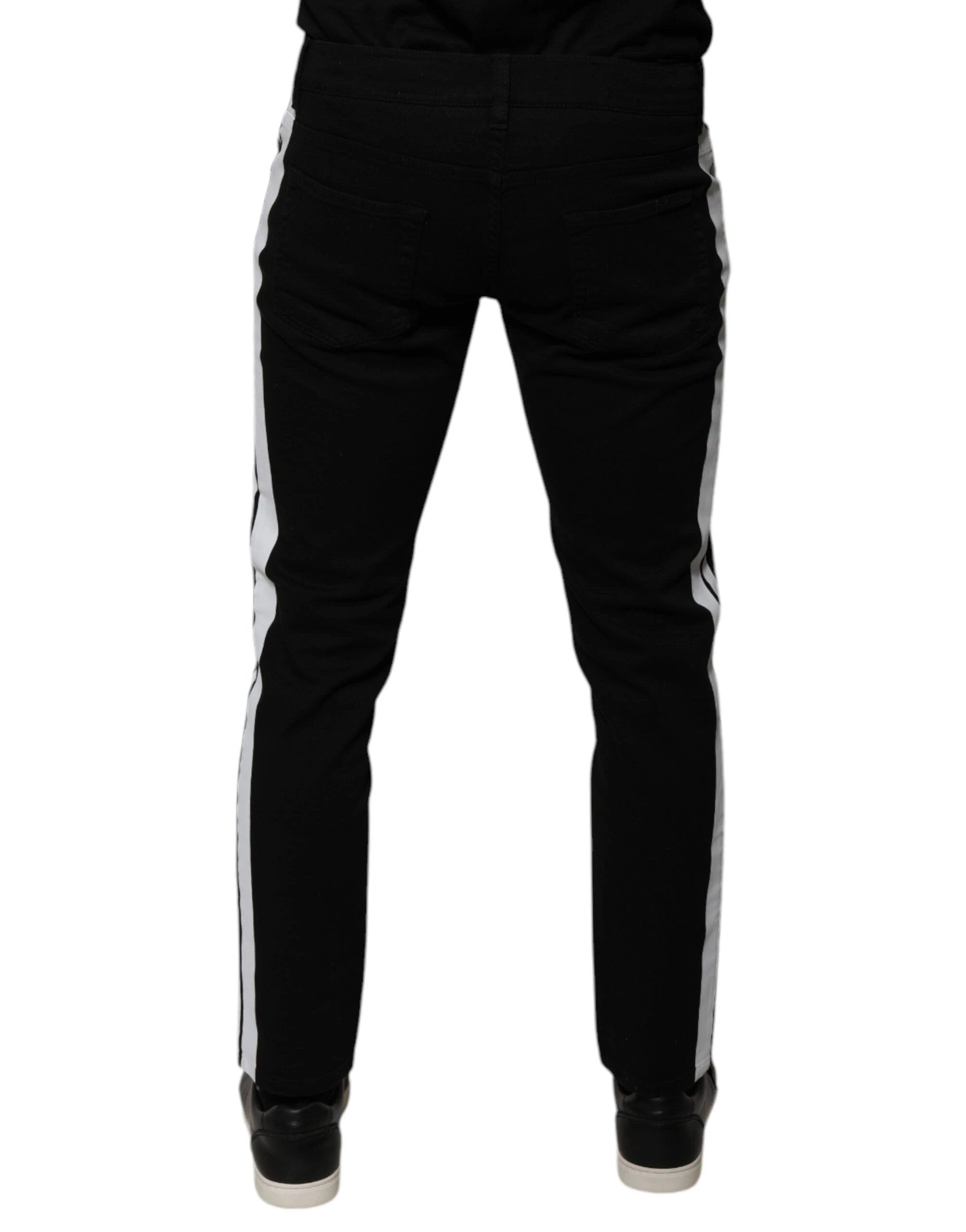 Dolce & Gabbana Black Crown White Lining Skinny Denim Jeans by Dolce & Gabbana