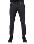 Dolce & Gabbana Dark Gray Cotton Skinny Denim Jeans by Dolce & Gabbana