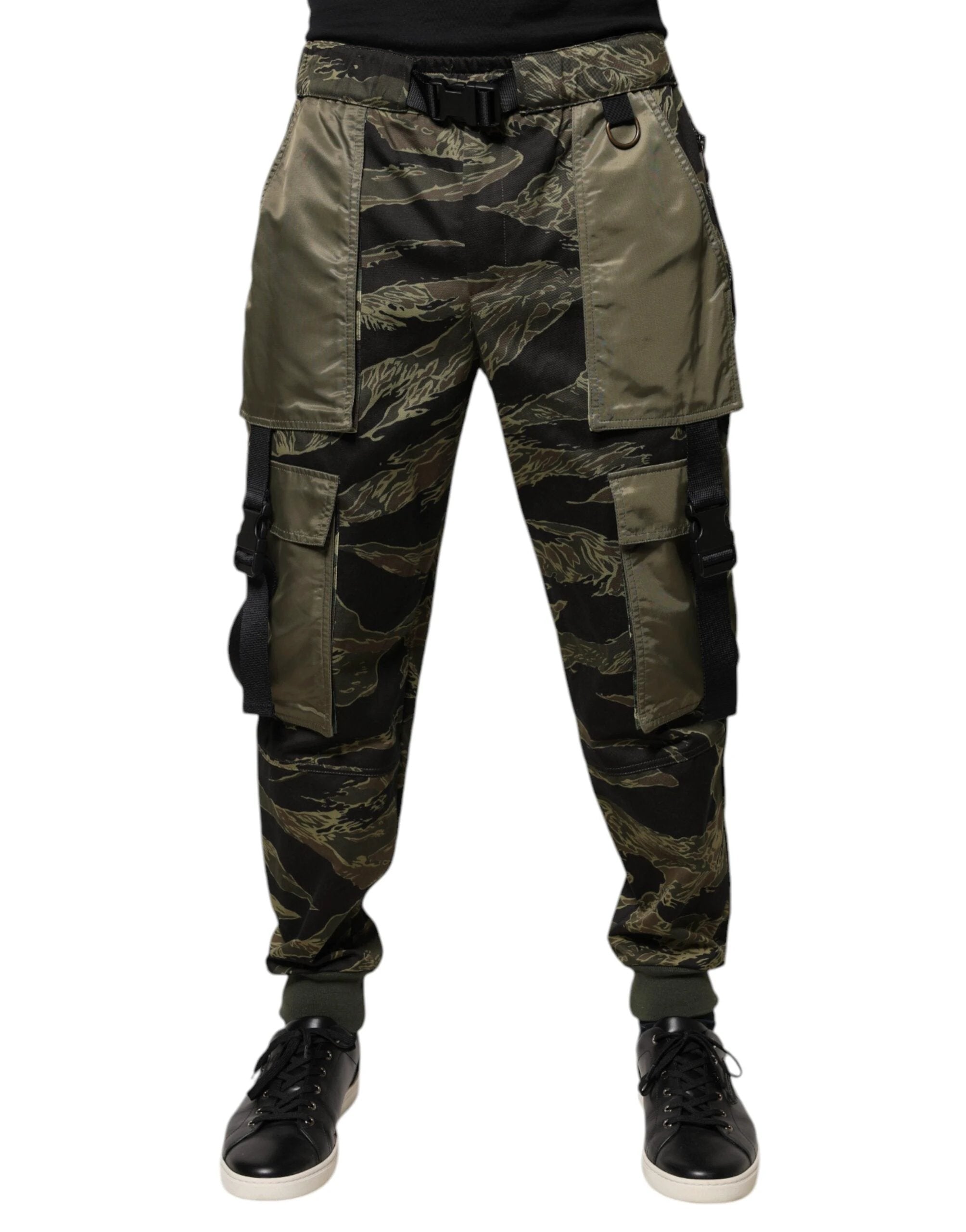Dolce & Gabbana Green Cotton Jogger Cargo Pants by Dolce & Gabbana