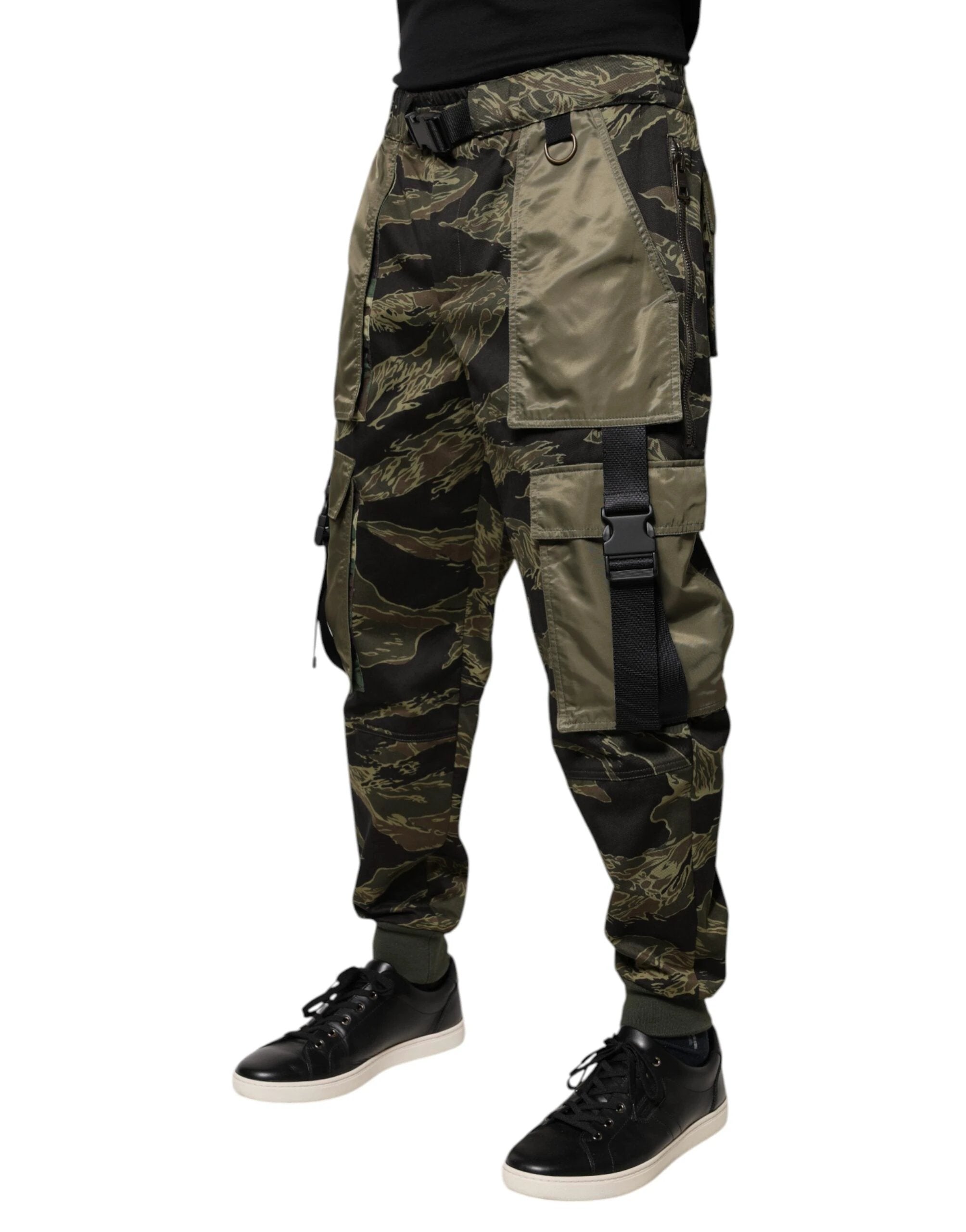 Dolce & Gabbana Green Cotton Jogger Cargo Pants by Dolce & Gabbana