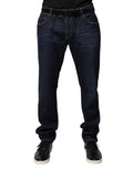 Dolce & Gabbana Dark Blue Cotton Skinny Denim Jeans by Dolce & Gabbana