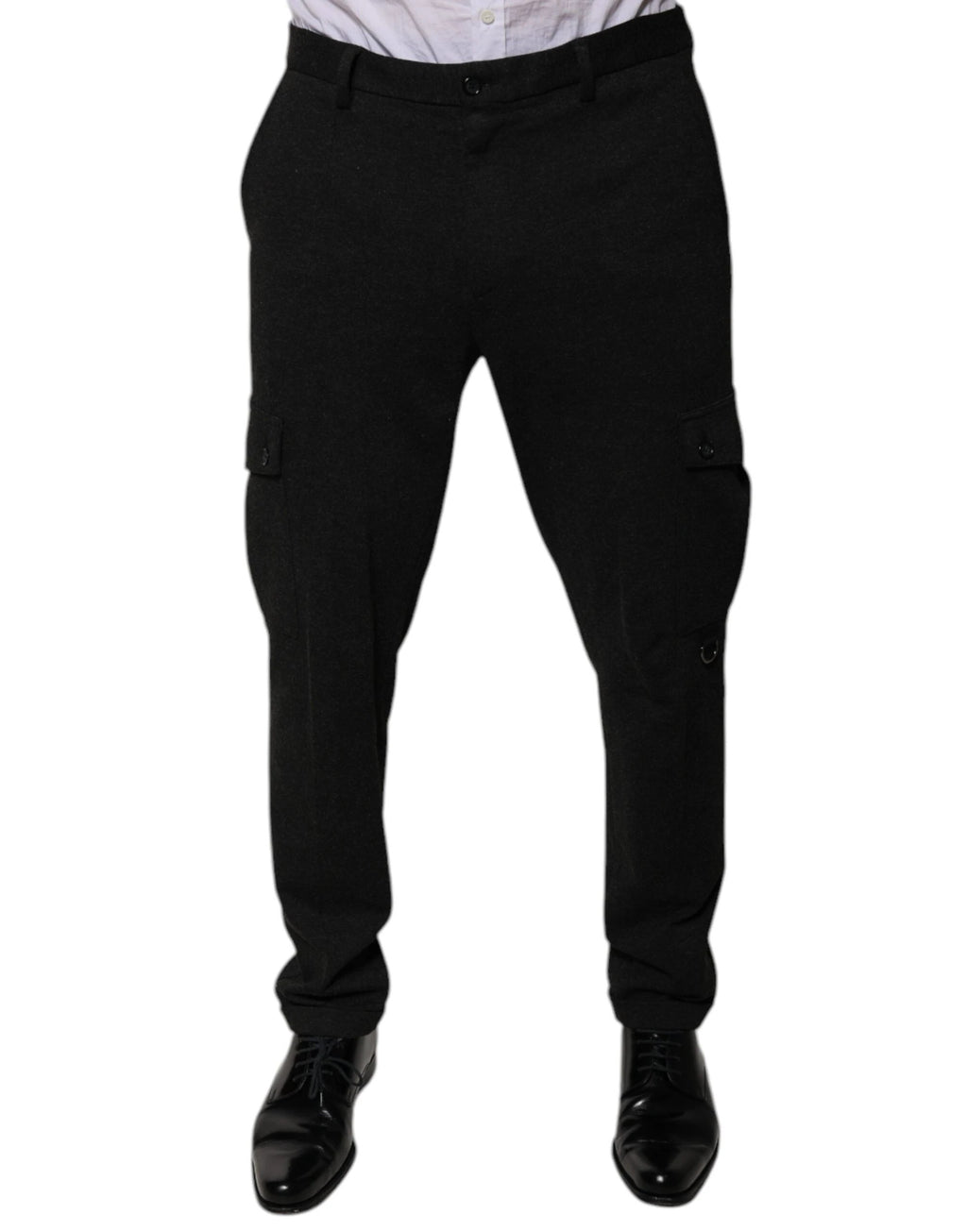 Dolce & Gabbana Black Viscose Cargo Men Casual Pants by Dolce & Gabbana