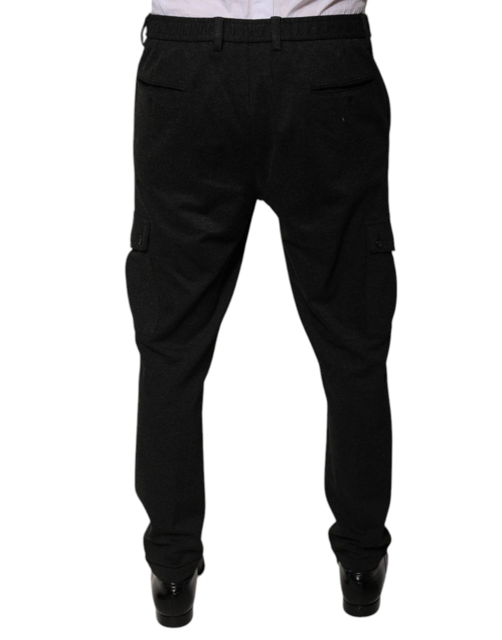 Dolce & Gabbana Black Viscose Cargo Men Casual Pants by Dolce & Gabbana