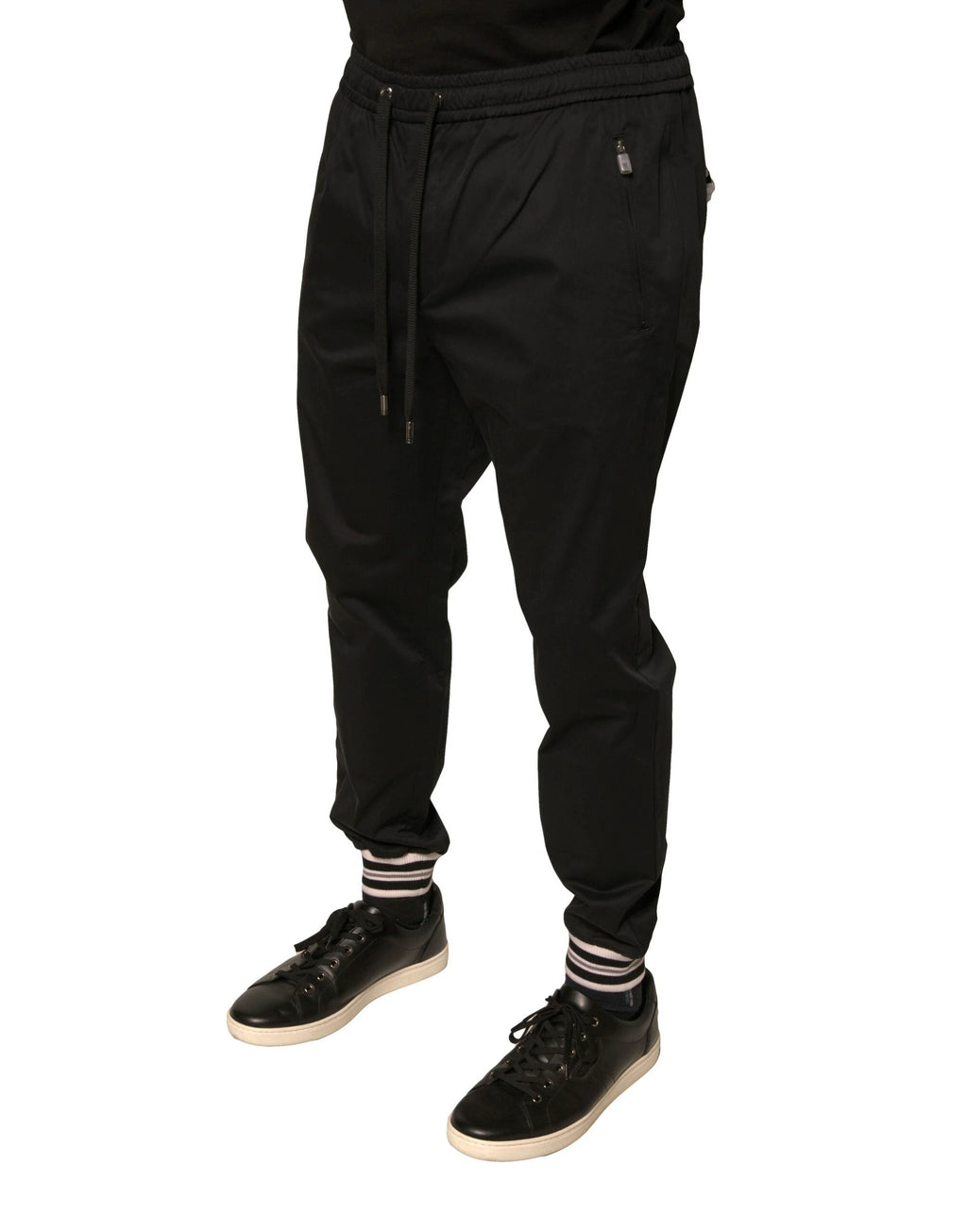 Dolce & Gabbana Black Cotton Stretch Jogger Sweatpants Pants by Dolce & Gabbana