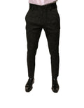 Dolce & Gabbana Black Brocade Polyester Skinny Men Dress Pants by Dolce & Gabbana
