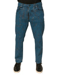 Dolce & Gabbana Blue Logo Cotton Stretch Skinny Denim Jeans by Dolce & Gabbana