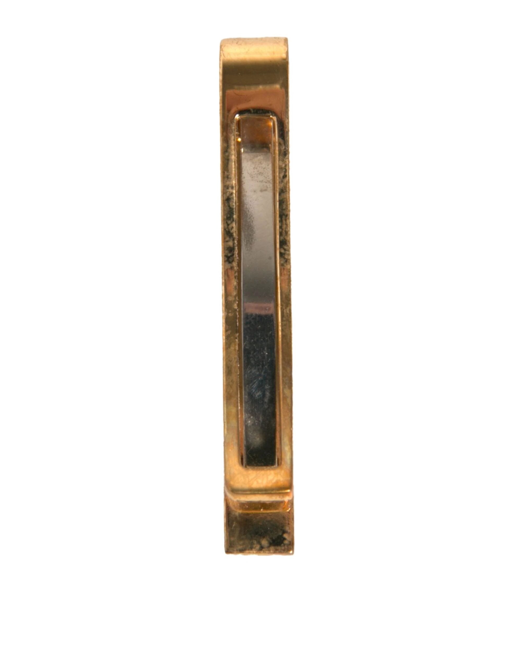 Dolce & Gabbana Gold Tone Brass Logo Branded Tie Clip Bar by Dolce & Gabbana