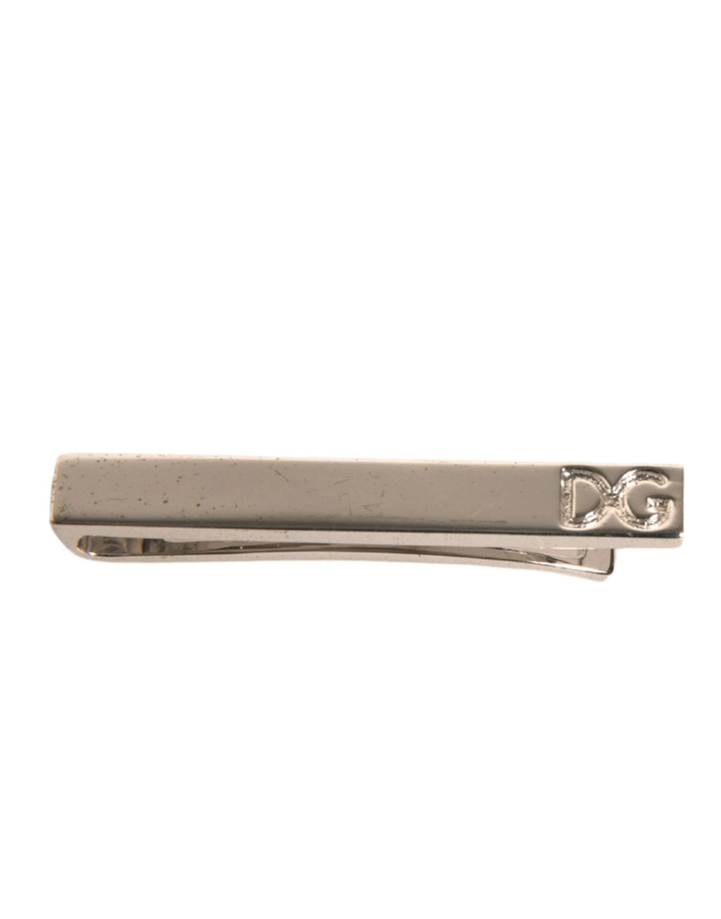 Dolce & Gabbana Silver Tone Brass Logo Branded Tie Clip Bar by Dolce & Gabbana