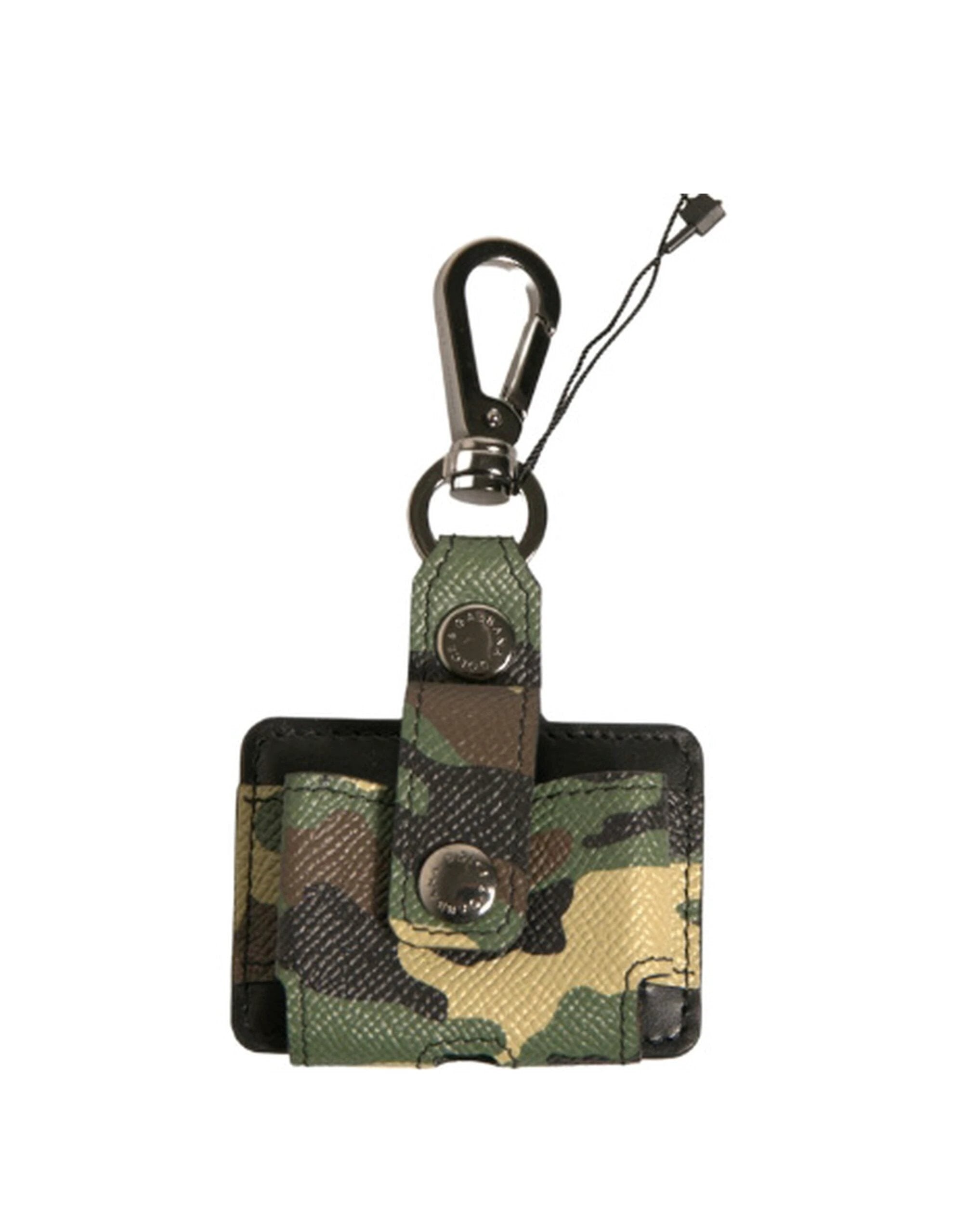 Dolce & Gabbana Multicolor Camouflage Leather Metal Airpods Case by Dolce & Gabbana