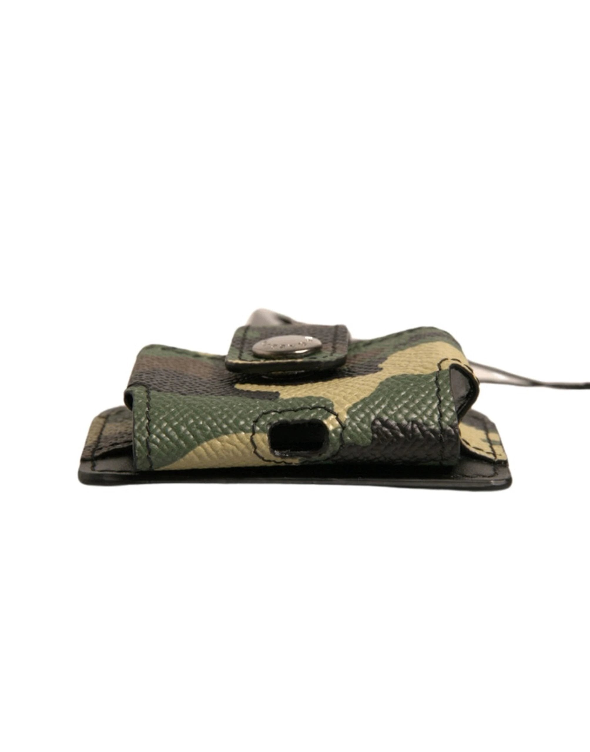 Dolce & Gabbana Multicolor Camouflage Leather Metal Airpods Case by Dolce & Gabbana
