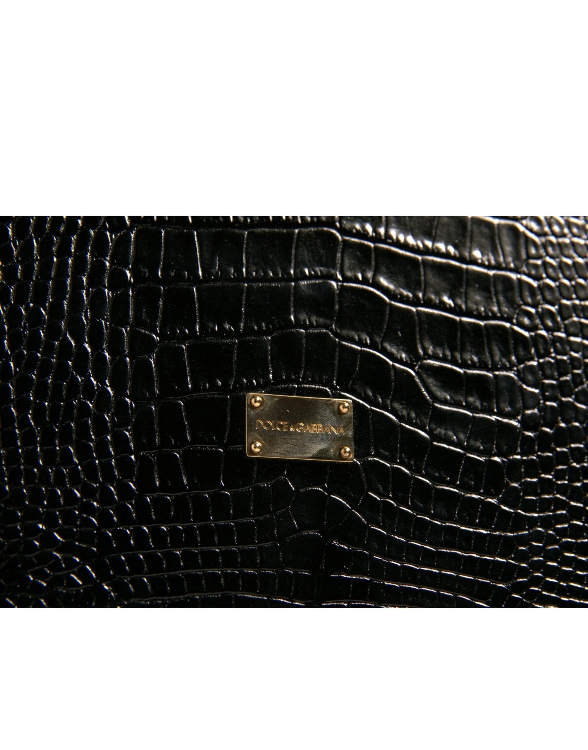 Dolce & Gabbana Elegant Black Leather Logo Plaque Holder Catalogue Case by Dolce & Gabbana